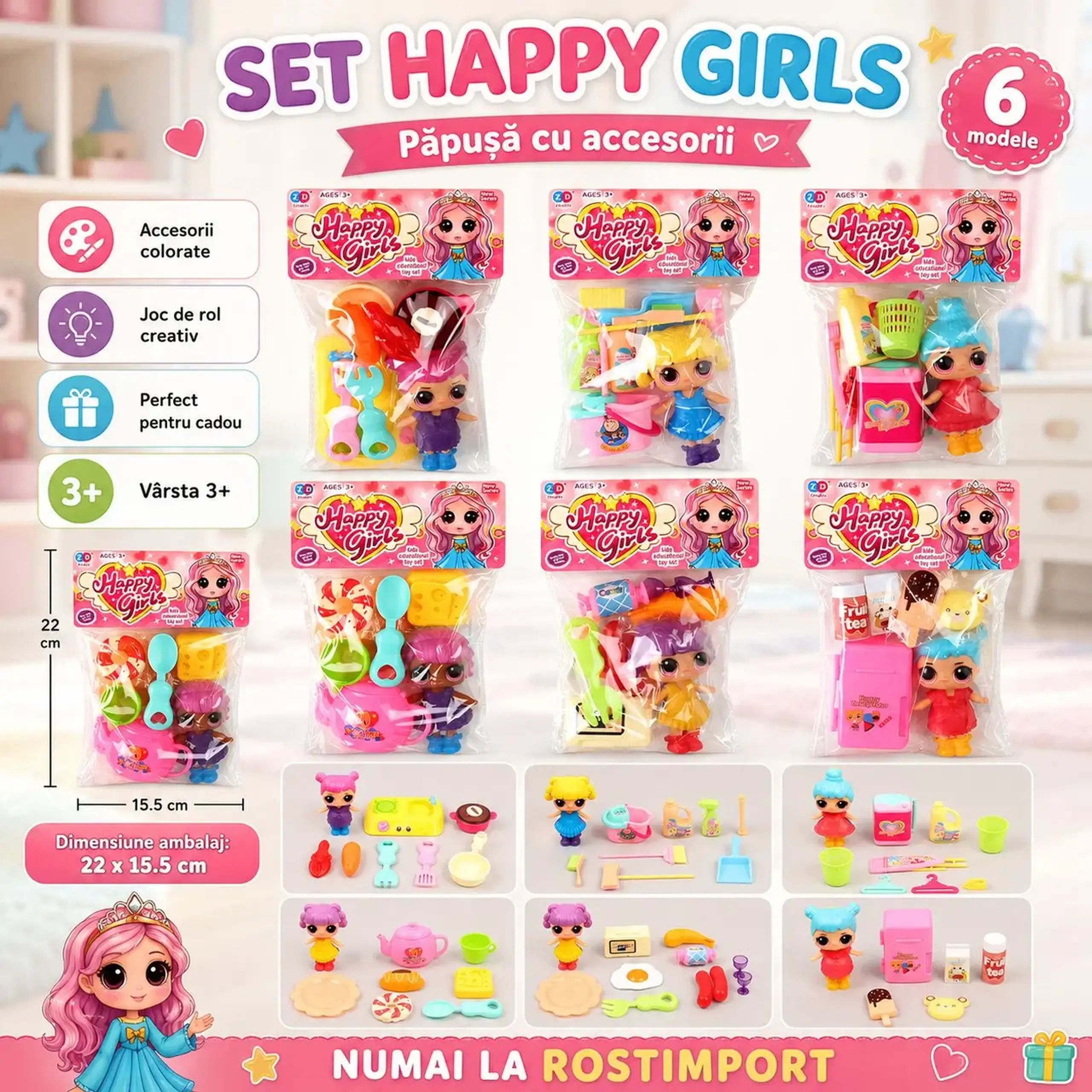 Set papusa cu accesorii