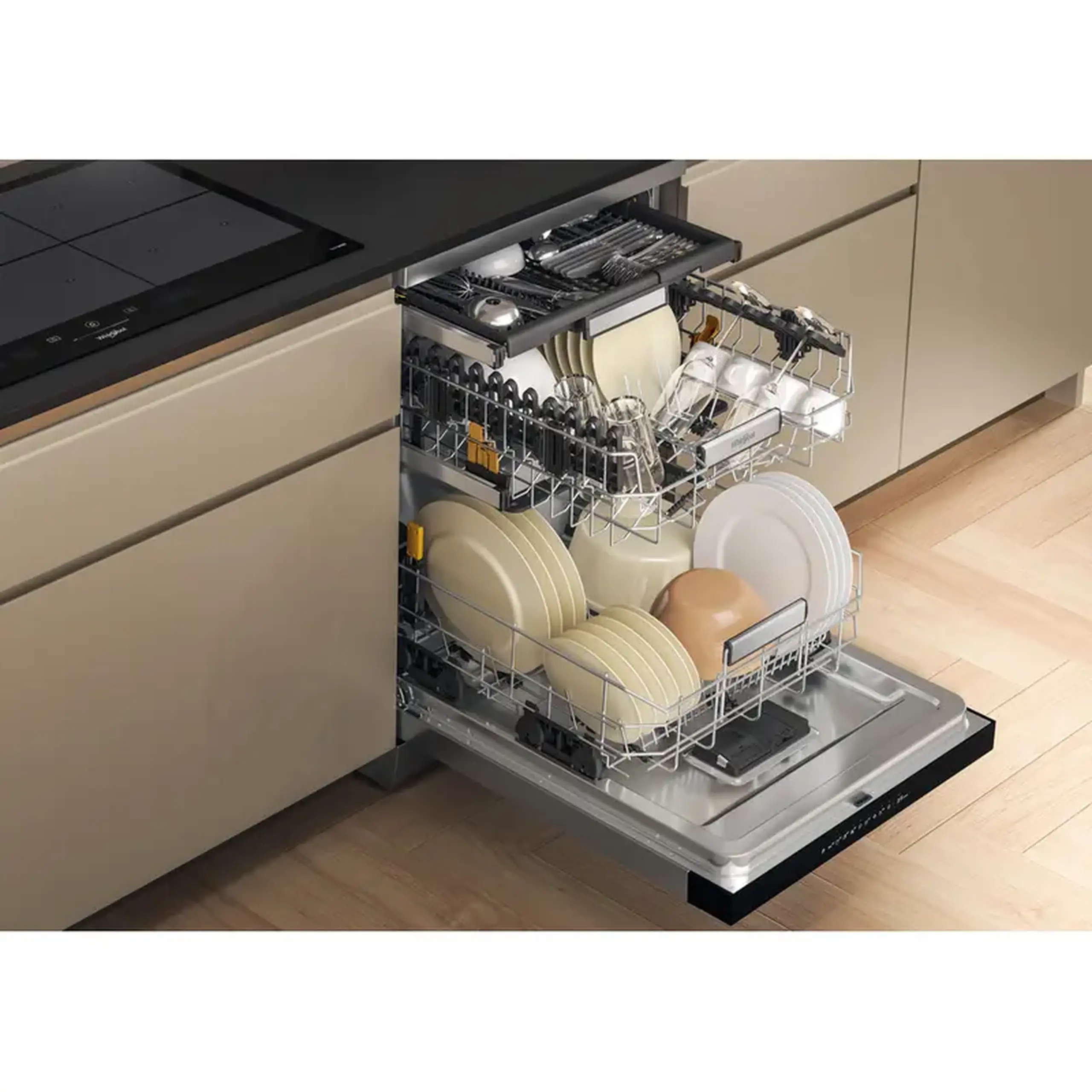 Mașină de spălat vase Whirlpool W7F HP43 X, Oțel inoxidabil