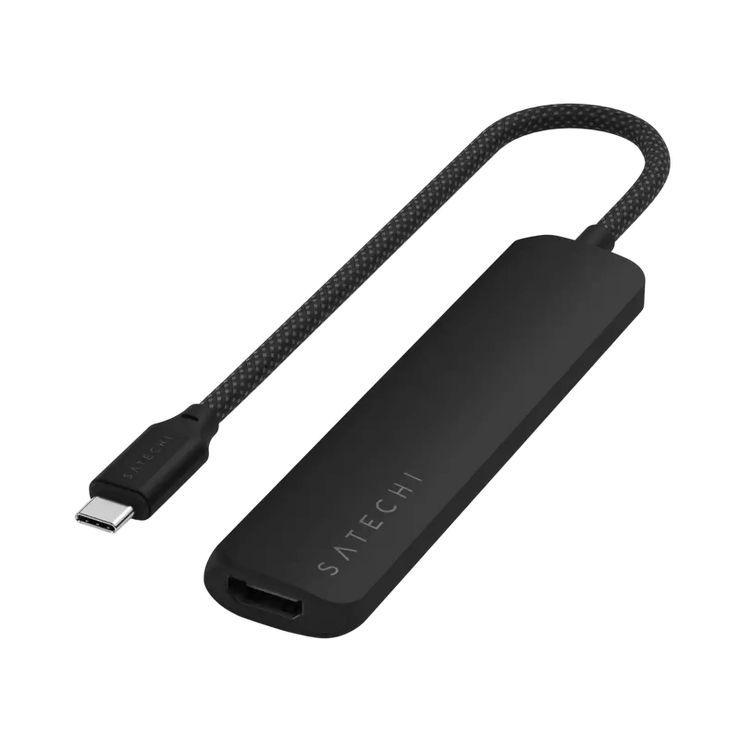 Stație Docking Satechi Slim multiport 6-in-1 USB-C, Negru
