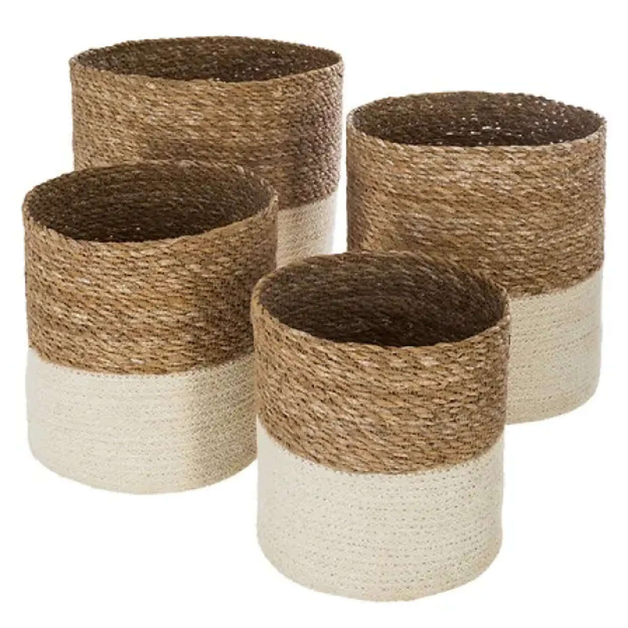 Set 4 coșuri Emett albe