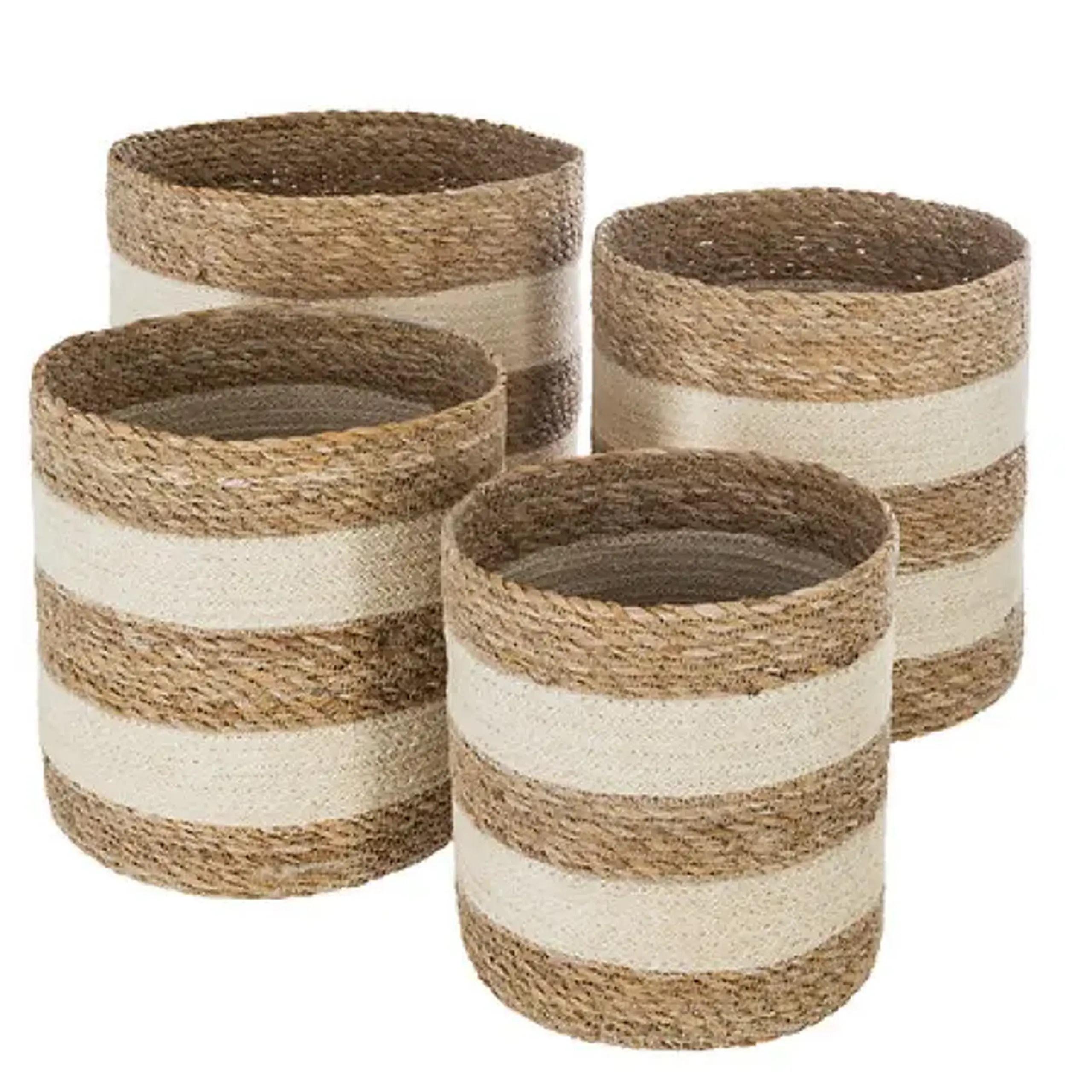Set 4 coșuri Emett albe