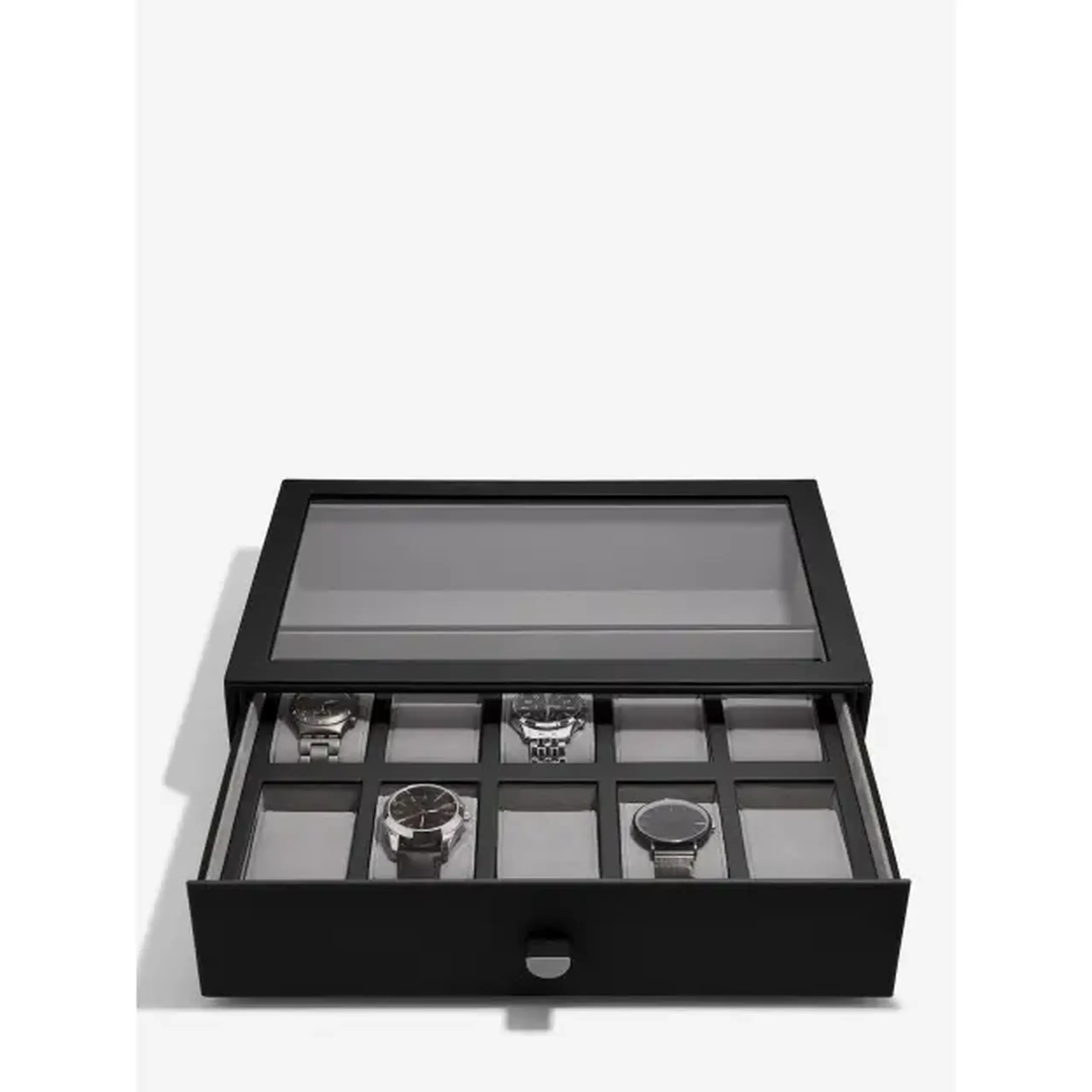 Cutie pentru ceas 10 secțiuni Black