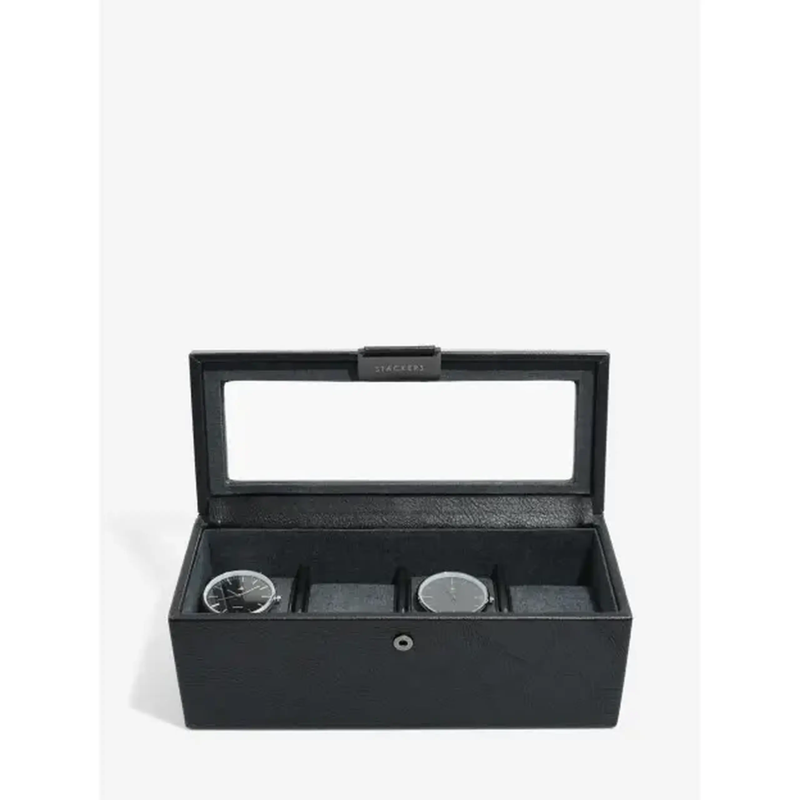 Cutie pentru ceasuri cu 4 secțiuni Black