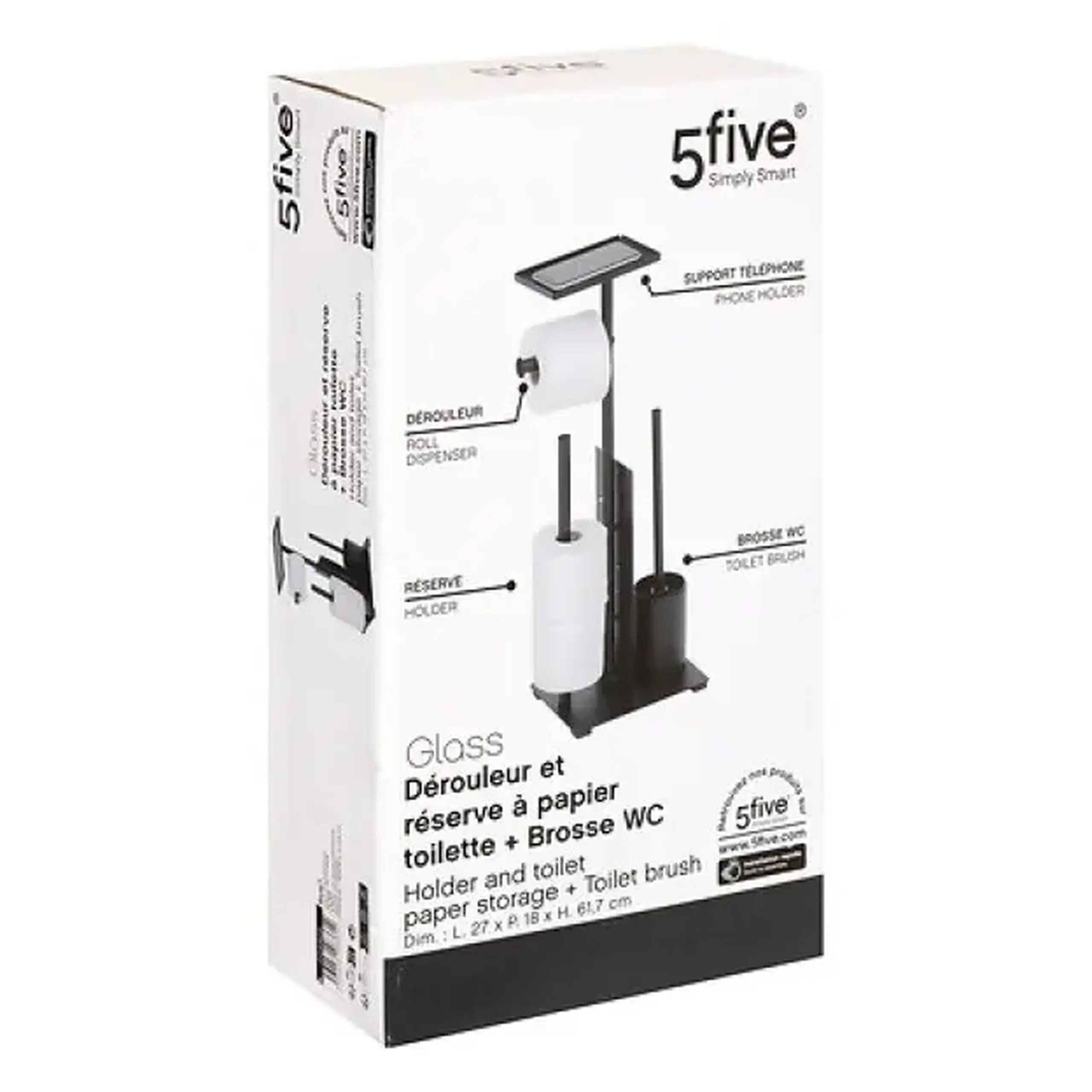 Perie cu suport pentru WC GLASS