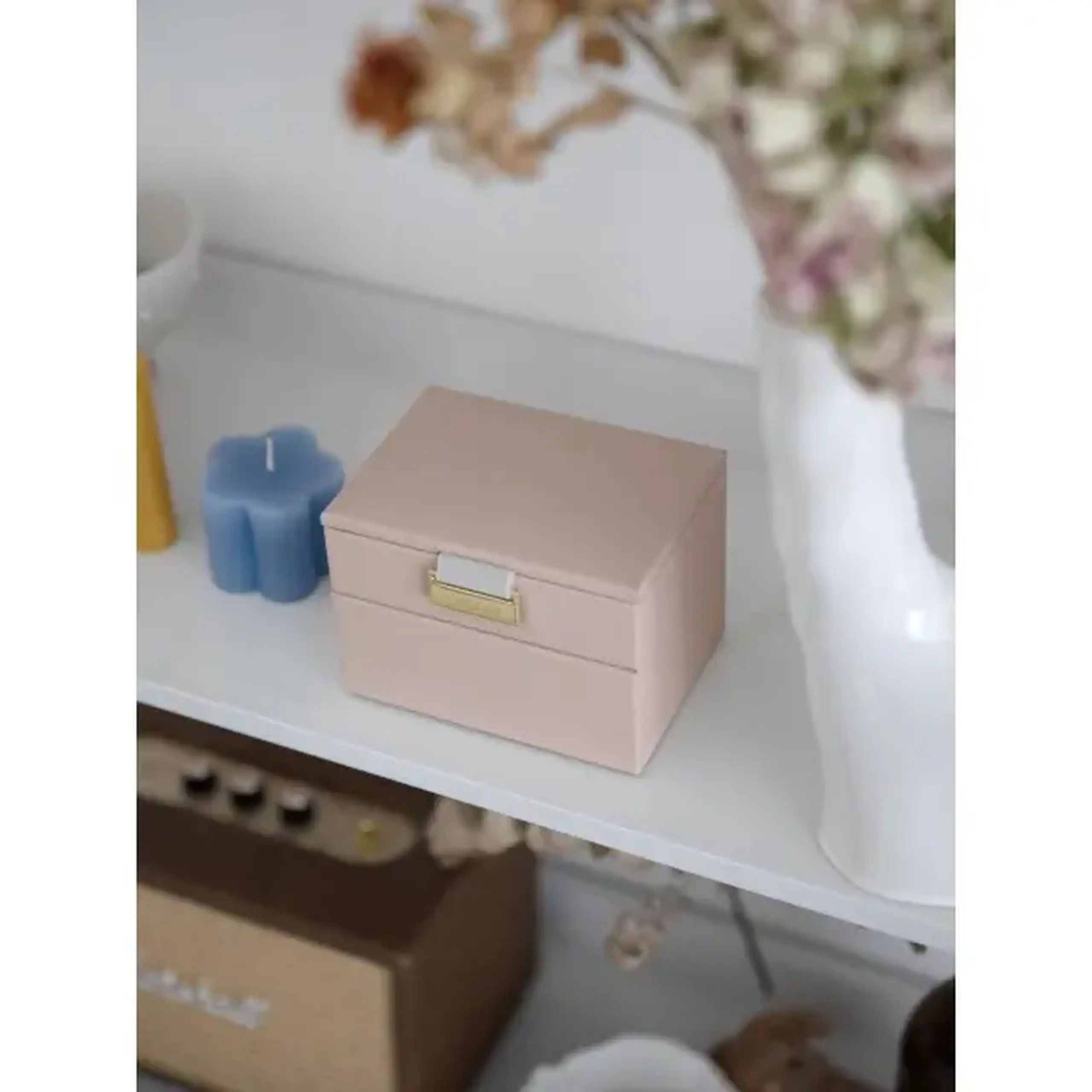Set 2 cutii pentru bijuterii mini pudra