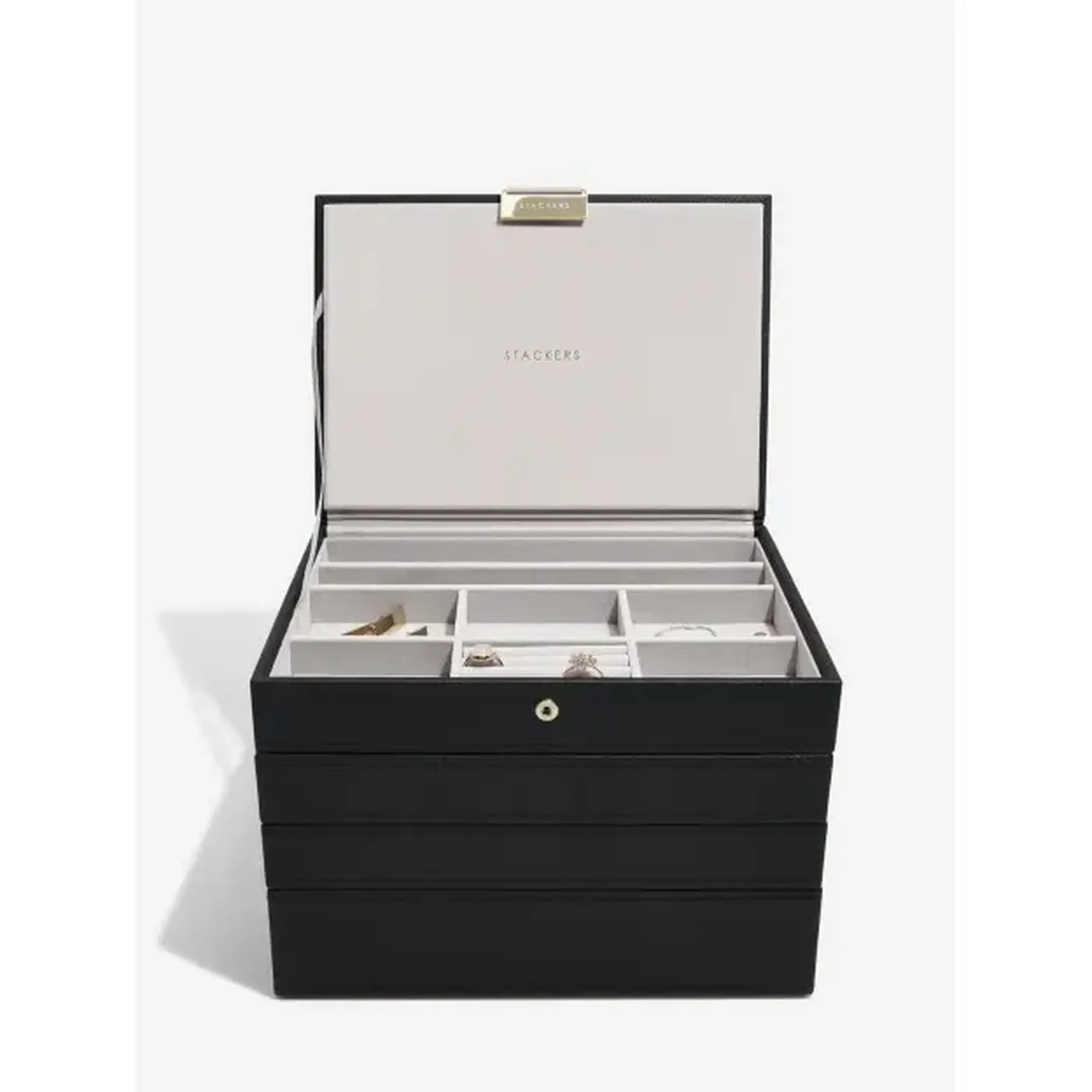 Set 4 cutii pentru bijuterii CLASSIC negru