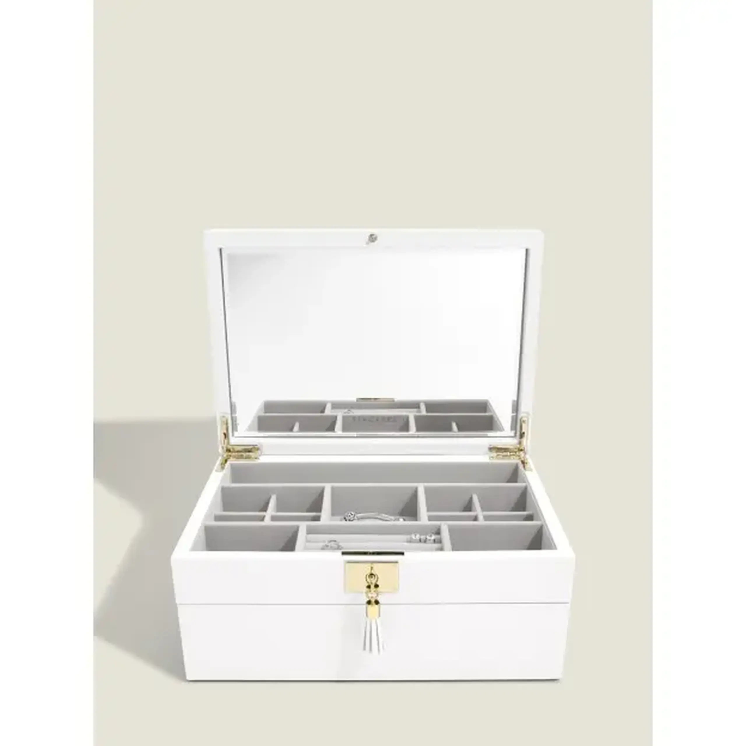 Set 2 cutii pentru bijuterii alb