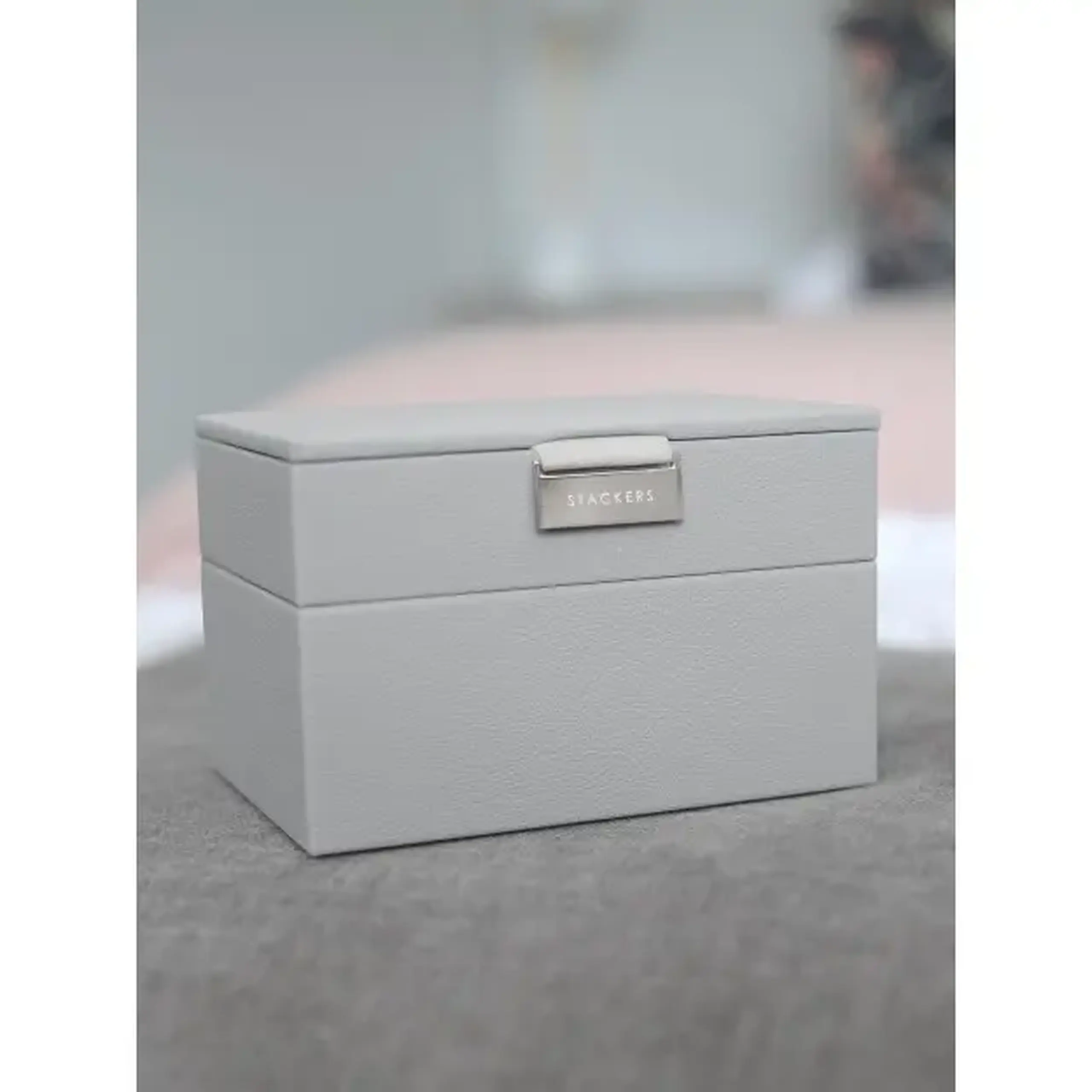 Set mini 2 cutii pentru bijuterii gri