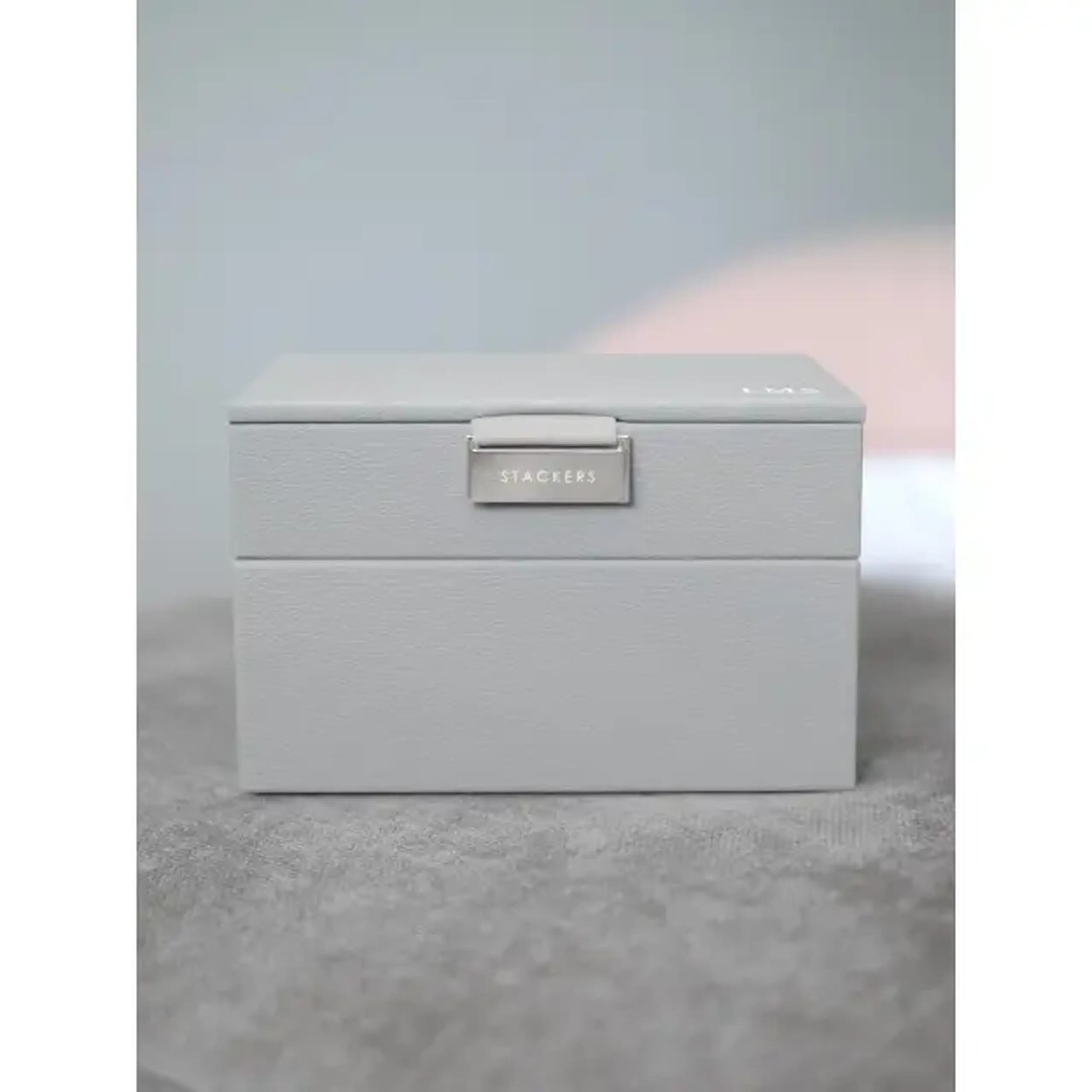 Set mini 2 cutii pentru bijuterii gri