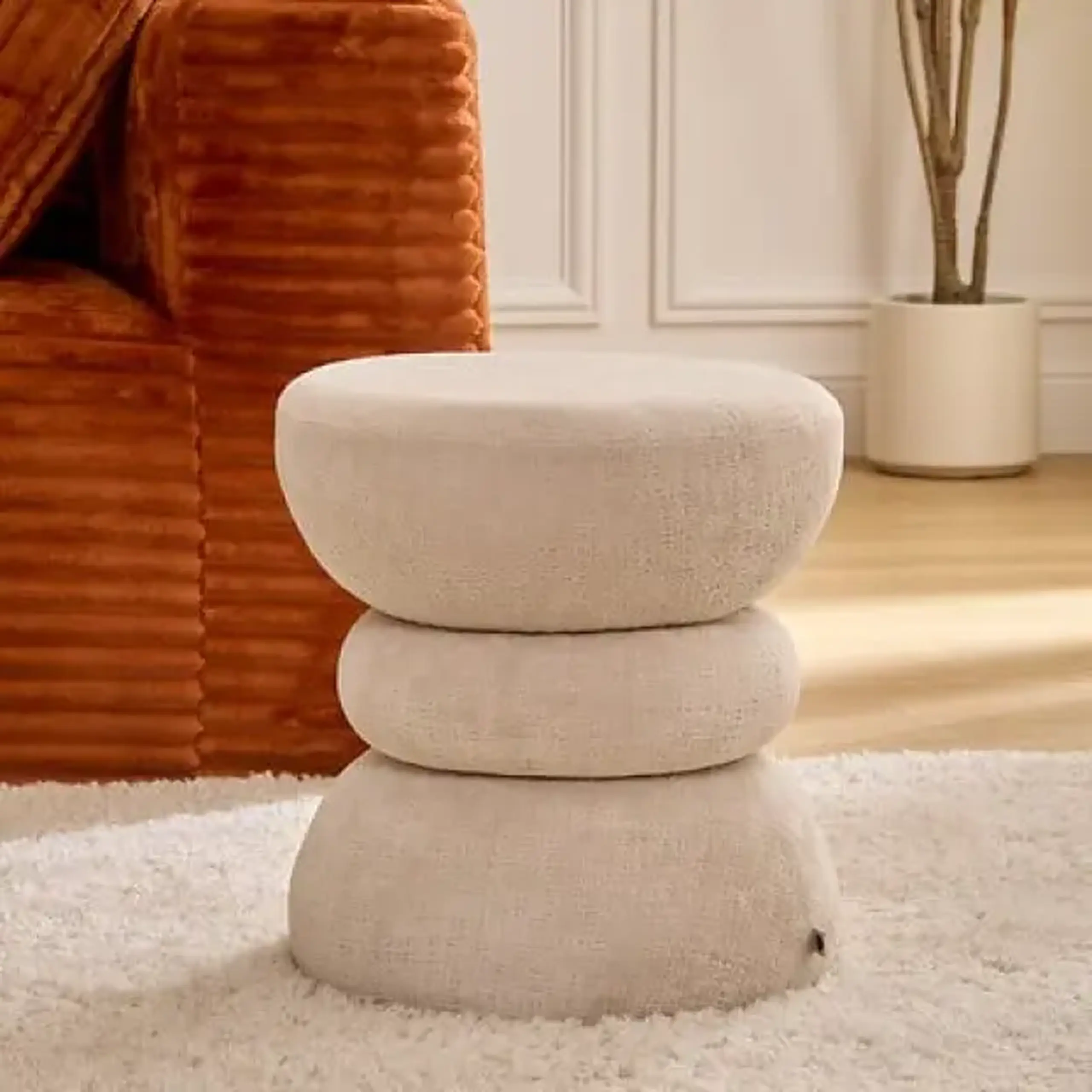 Taburet Totem Ritem, diam. 36 cm, ivoire