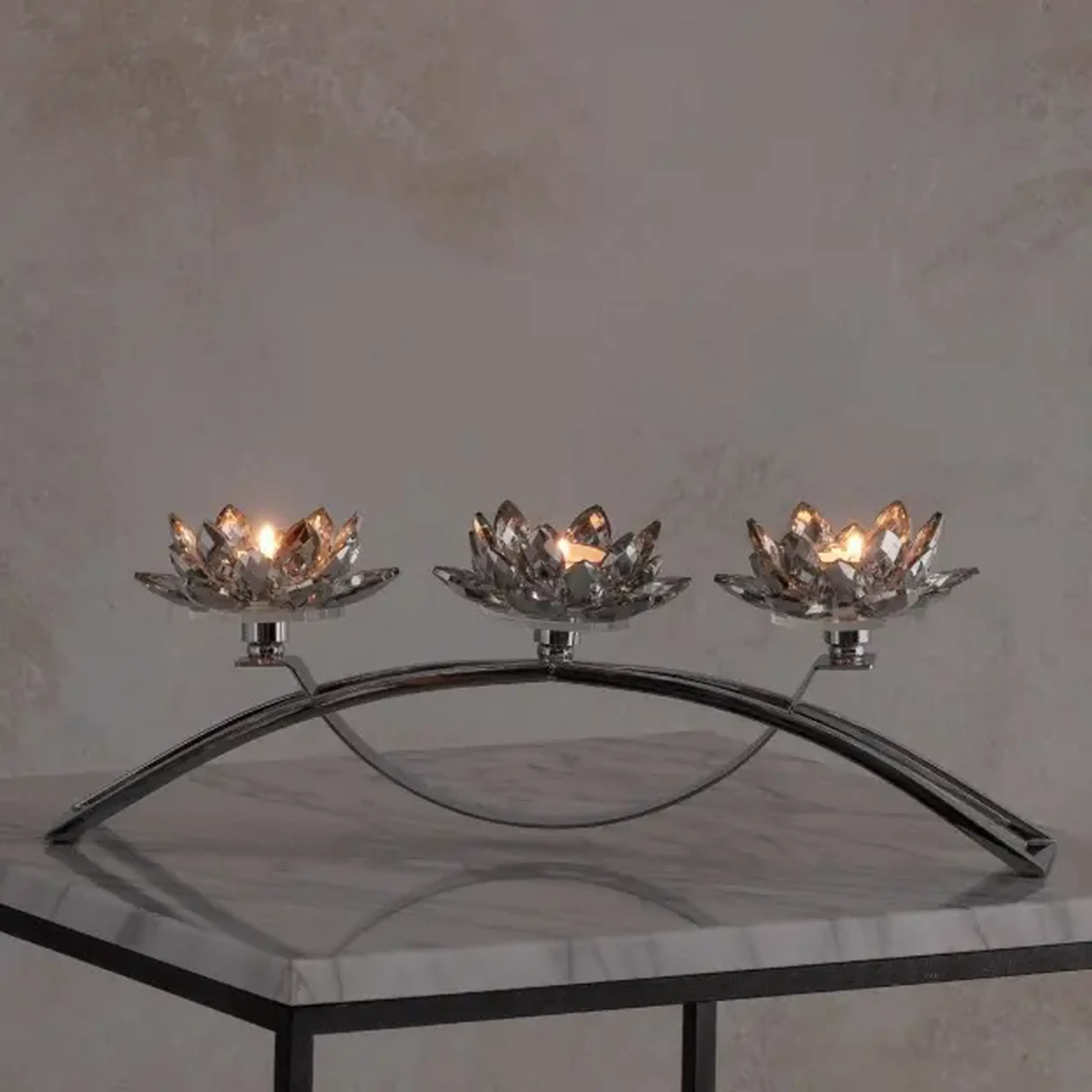 Suport lumânare CRISTAL SHINE TRIO