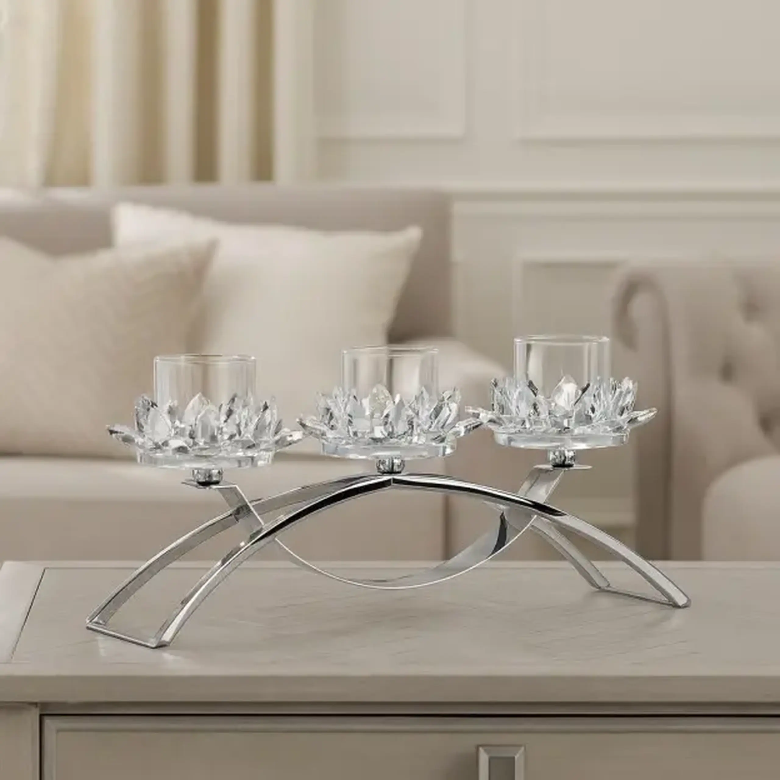 Suport lumânare CRISTAL GLASS TRIO