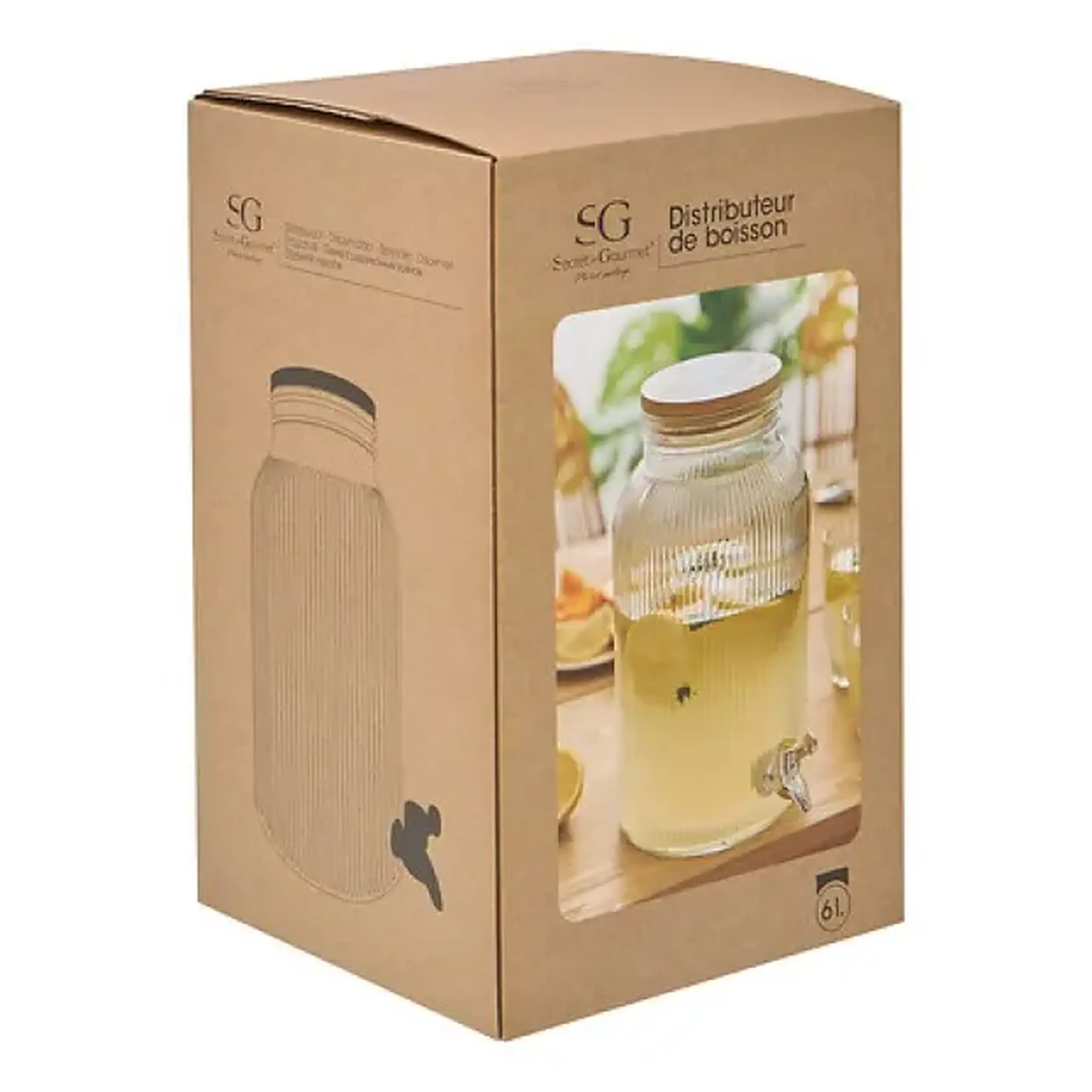 Dozator pentru băuturi Line 6 l, transparent