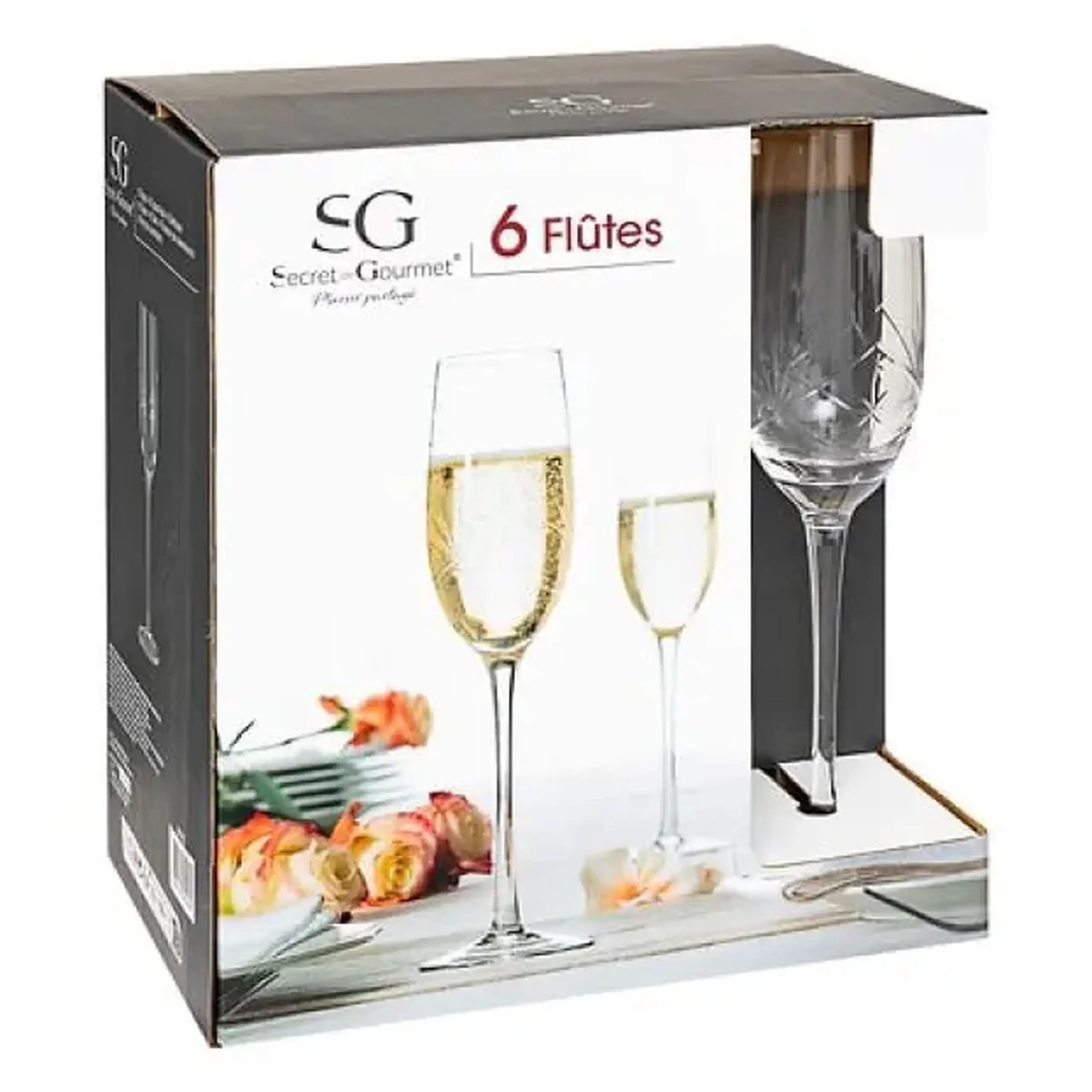 Set pahare șampanie FLUTE X6 21ML