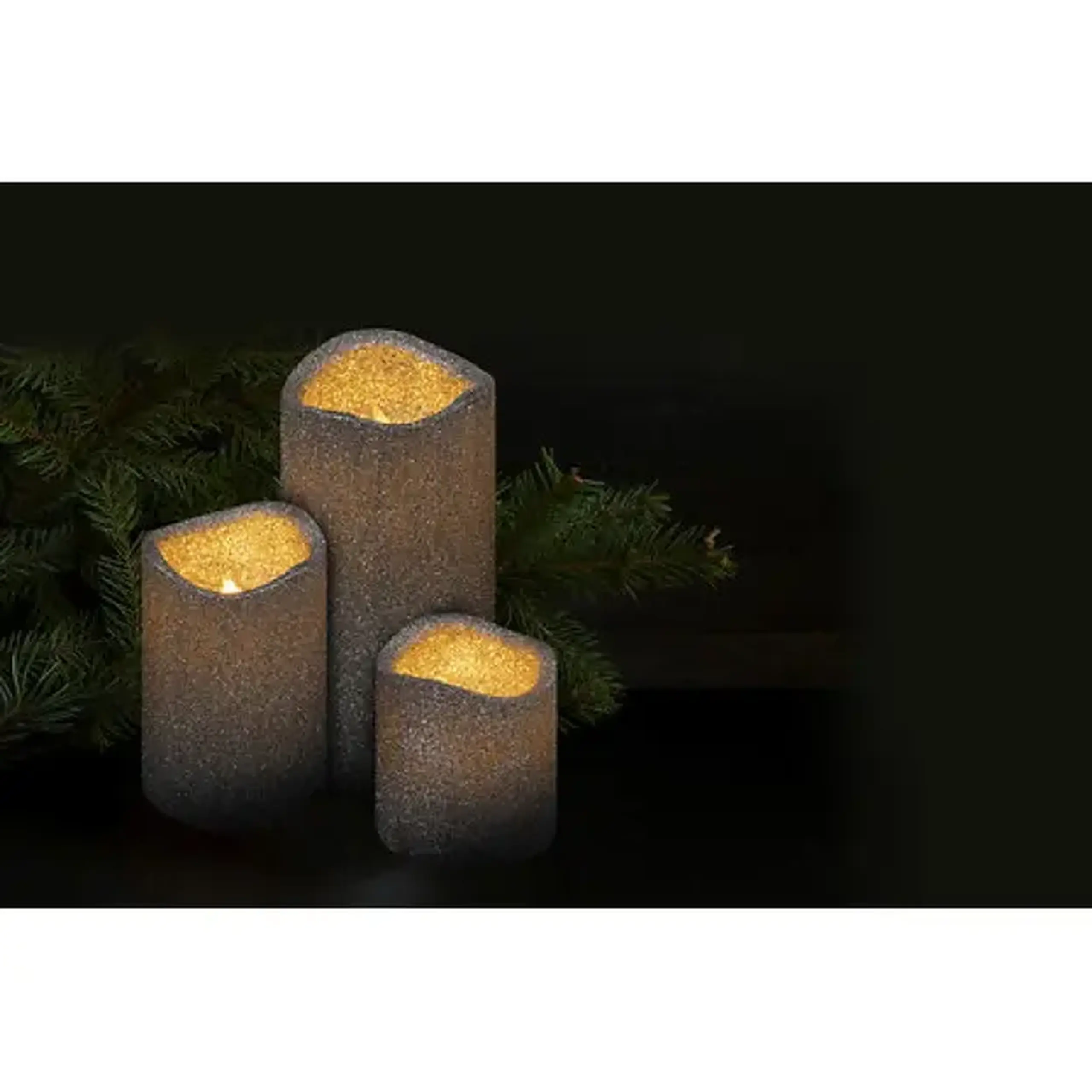 Set lumânări LED PAILLETTE X3