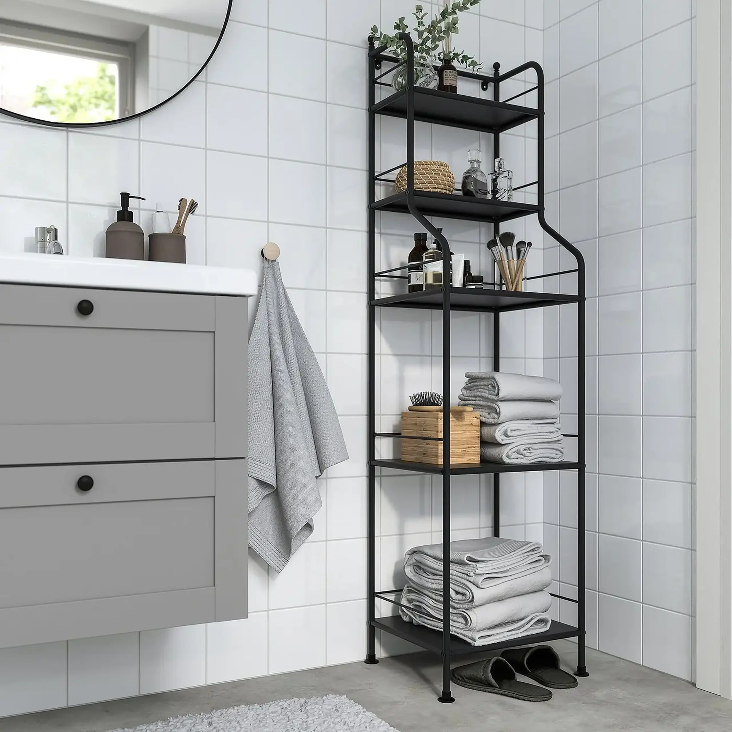 IKEA FRÖSJÖN Etajera, negru, 40x156 cm