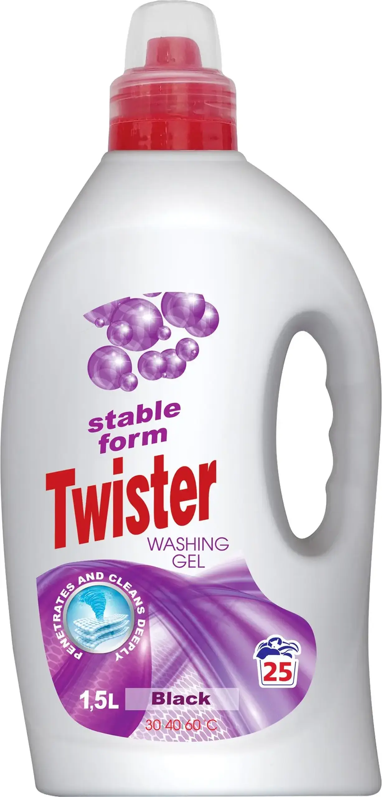 Twister Gel p/u spalat rufele Lasting Black 1500 ml