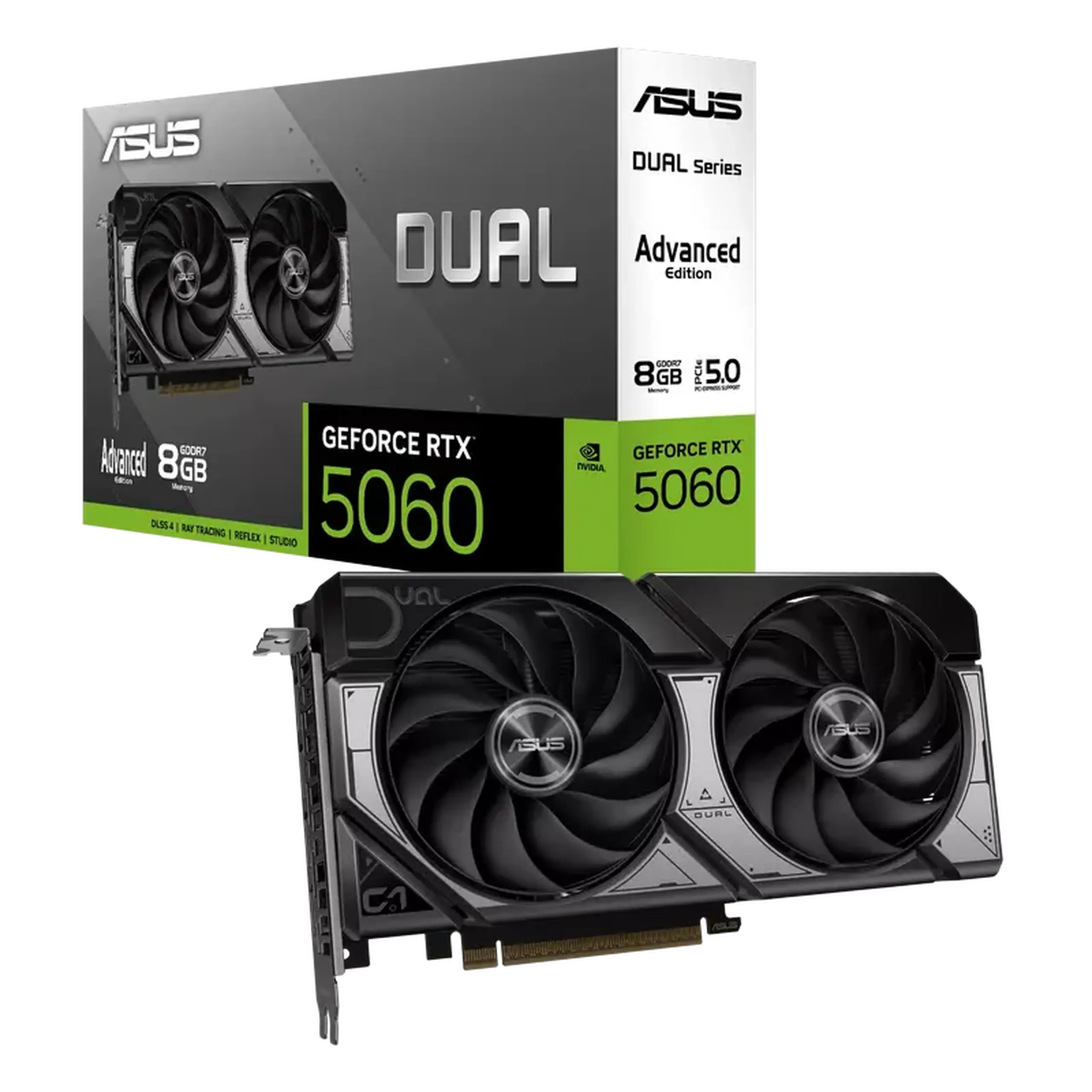 VGA ASUS RTX5060 8GB GDDR7 Dual Advanced OC (DUAL-RTX5060-O8G-A)