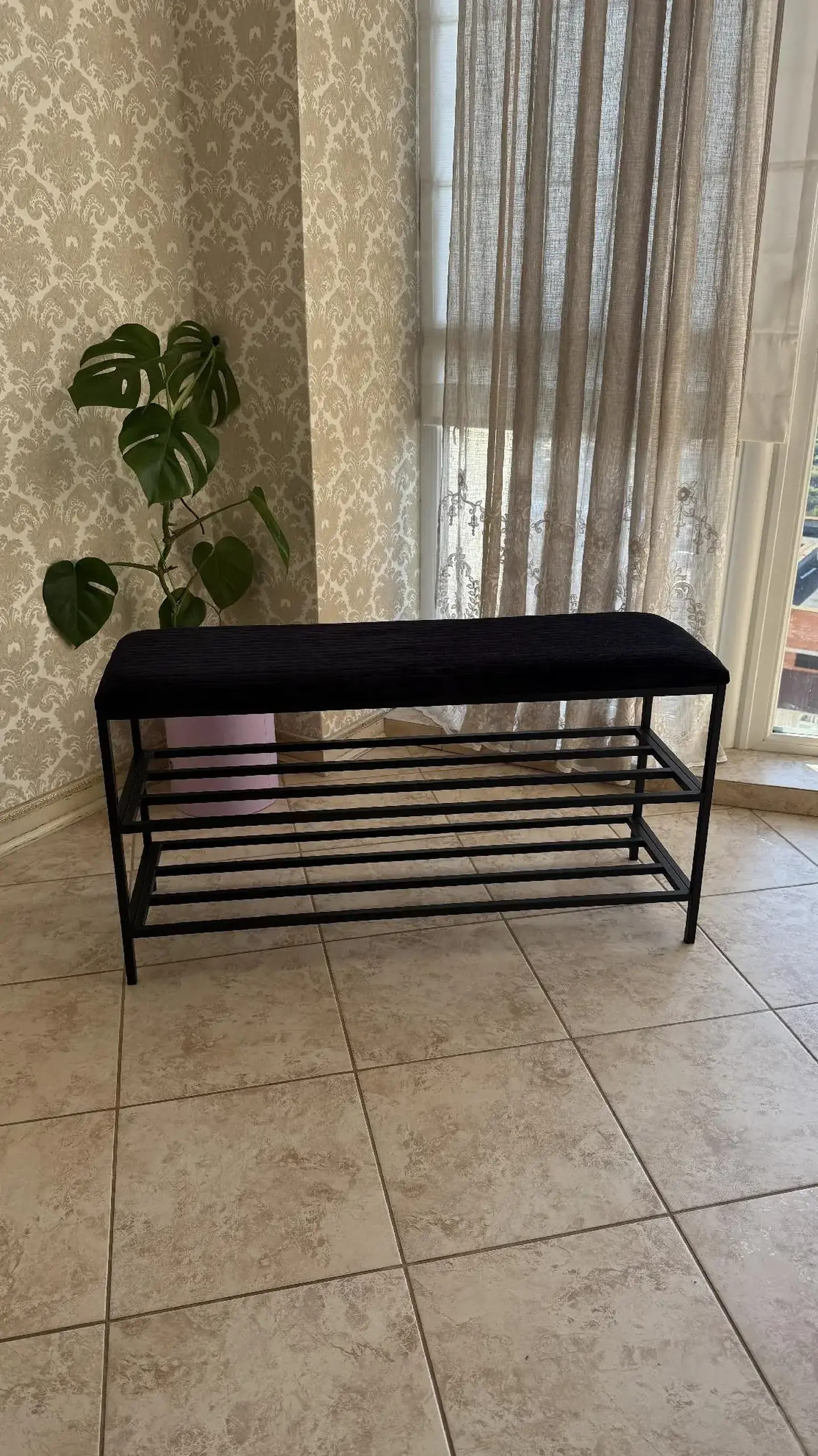 Pantofar cu 3 nivele Nex Home, metal, sarcina 150 kg, 100x32x52 cm, 12 Negru