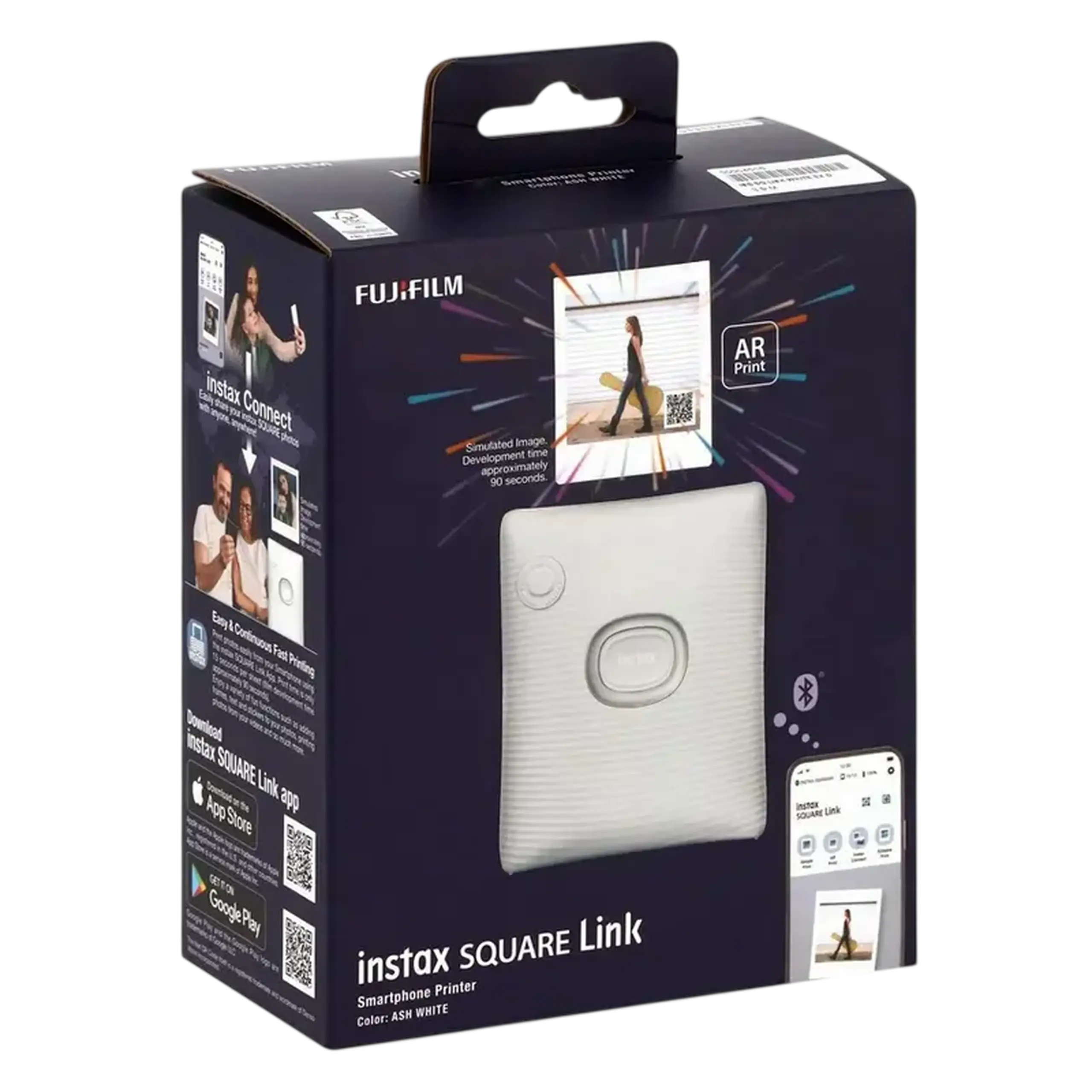 Imprimantă foto Fujifilm Instax Square Link, 86 x 72 mm, Ash White