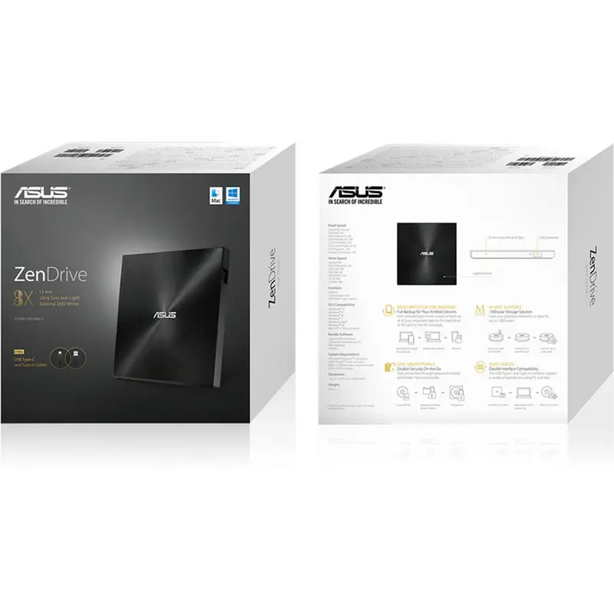 Unitate DVD-RW ASUS ZenDrive U9M, USB 2.0, Negru
