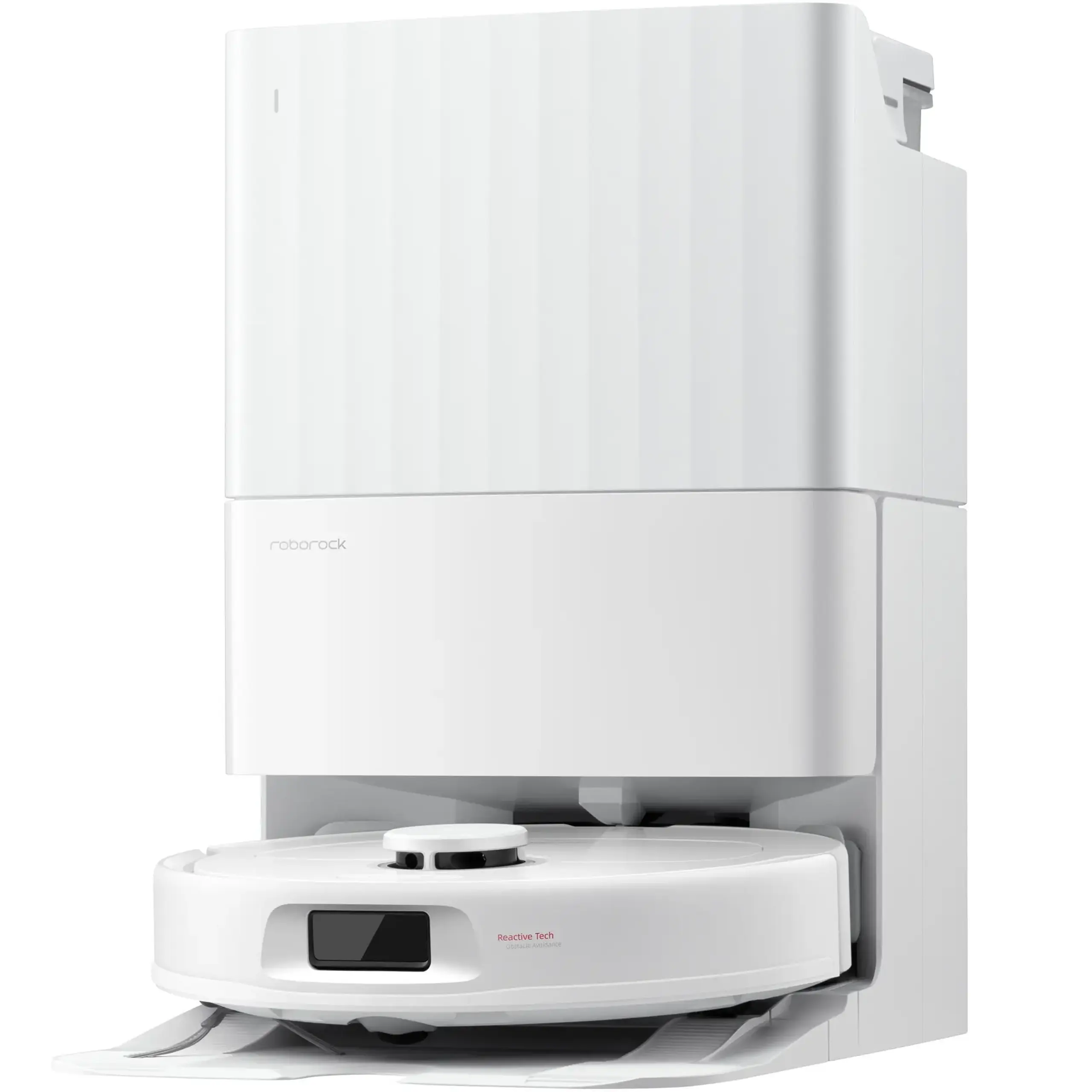 Robot de aspirare Roborock QR 798 W, aspirator si mop cu statie de golire automata, 10.000 Pa, baterie 5200 mAh, autonomie 180 min, navigatie AI, recipient praf 2.7L, alb