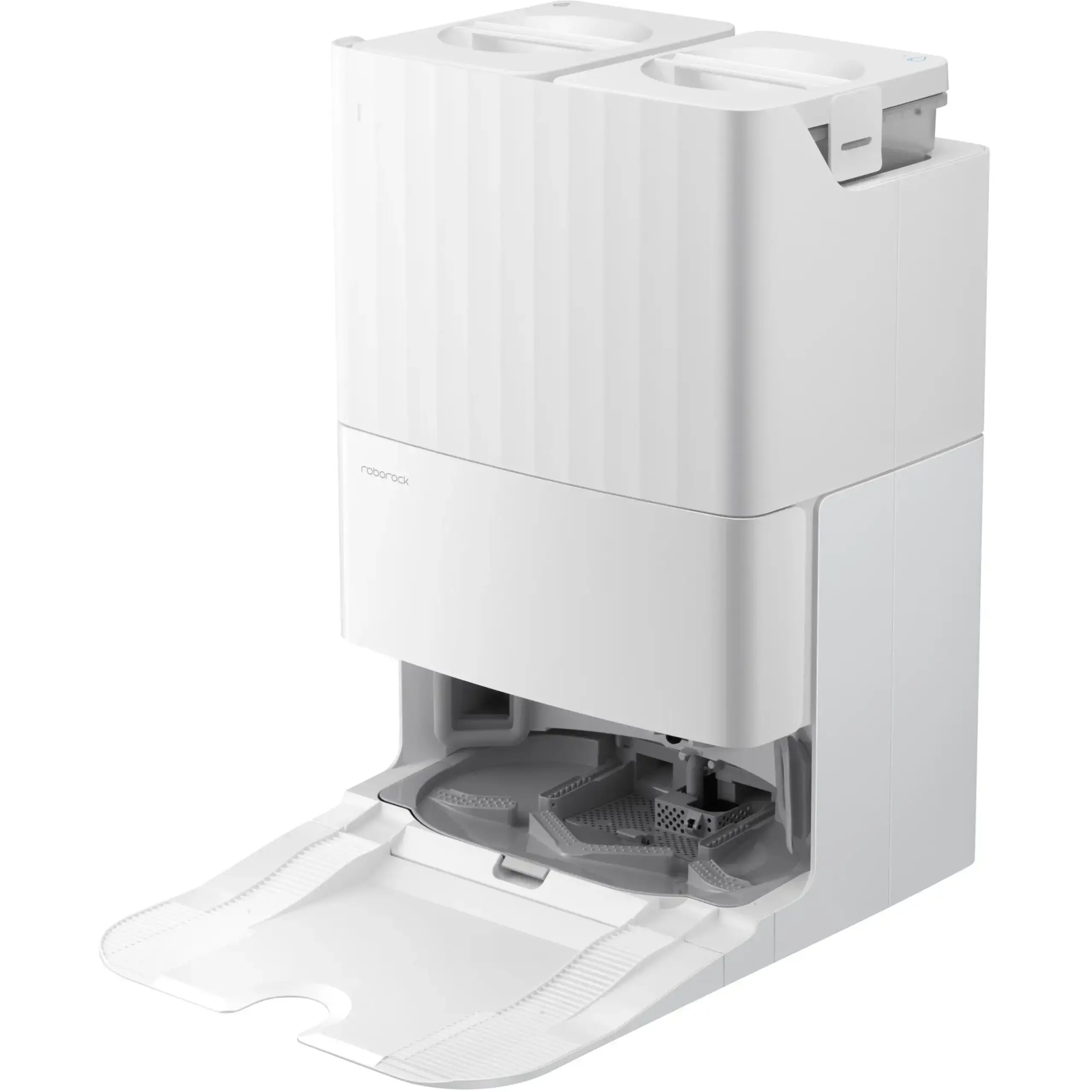 Robot de aspirare Roborock QR 798 W, aspirator si mop cu statie de golire automata, 10.000 Pa, baterie 5200 mAh, autonomie 180 min, navigatie AI, recipient praf 2.7L, alb