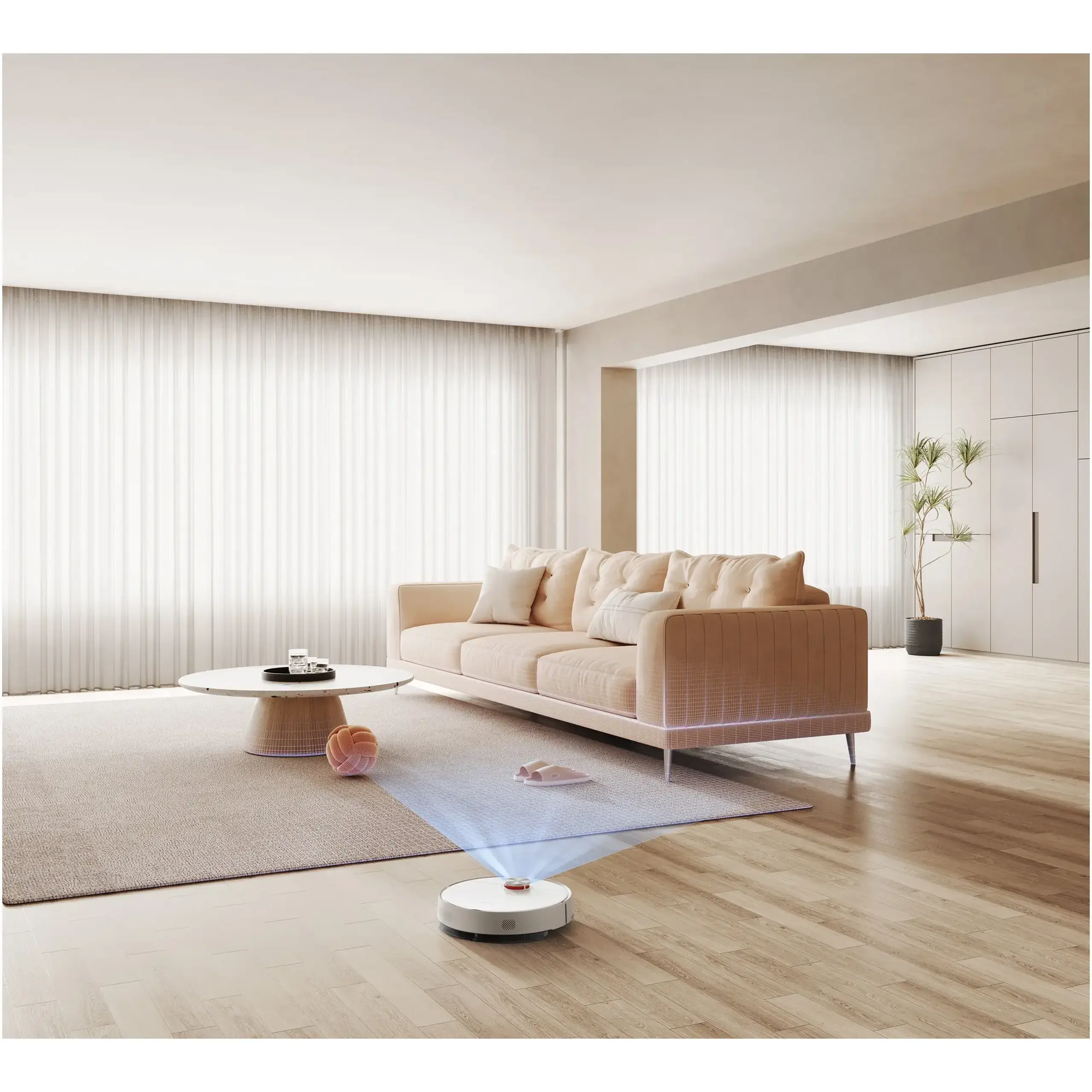 Robot de aspirare Xiaomi S40 BHR084AEU, WI-FI, 10000Pa, 5200mAh, aspirare&spalare simultana, sistem de navigatie LDS, 520ml rezervor pentru praf si 270ml rezervor de apa, alb