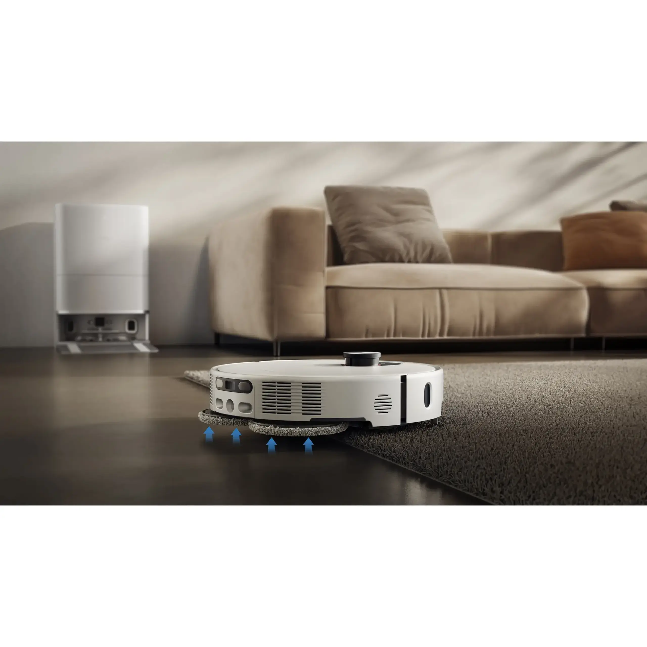 Robot de aspirare Xiaomi 5 Pro BHR07WFEU, 20000Pa, 5200mAh, recipient praf 290ml, AI+Binocular 3D, HD One-way video calls, alb