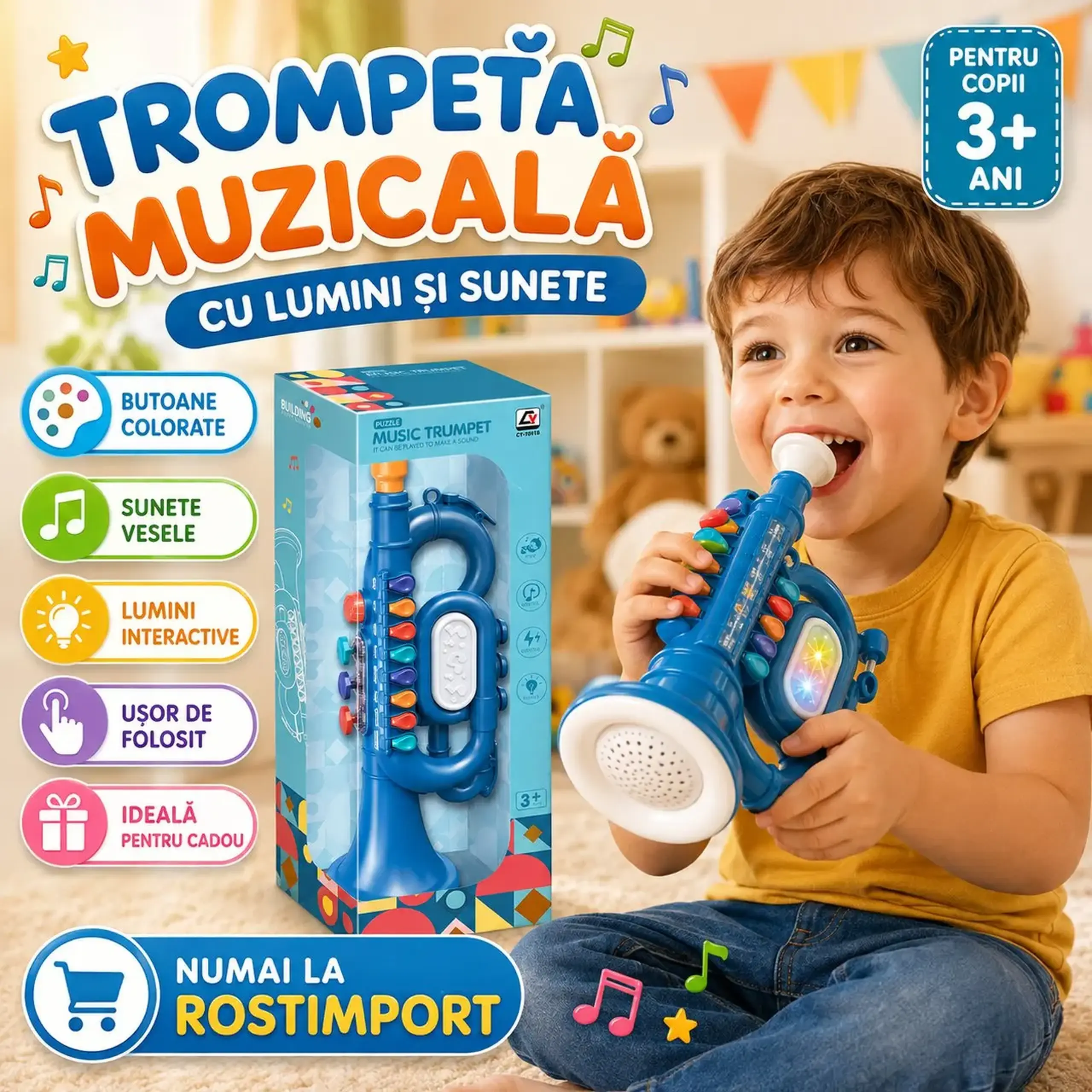 Trompeta cu sunet si lumini