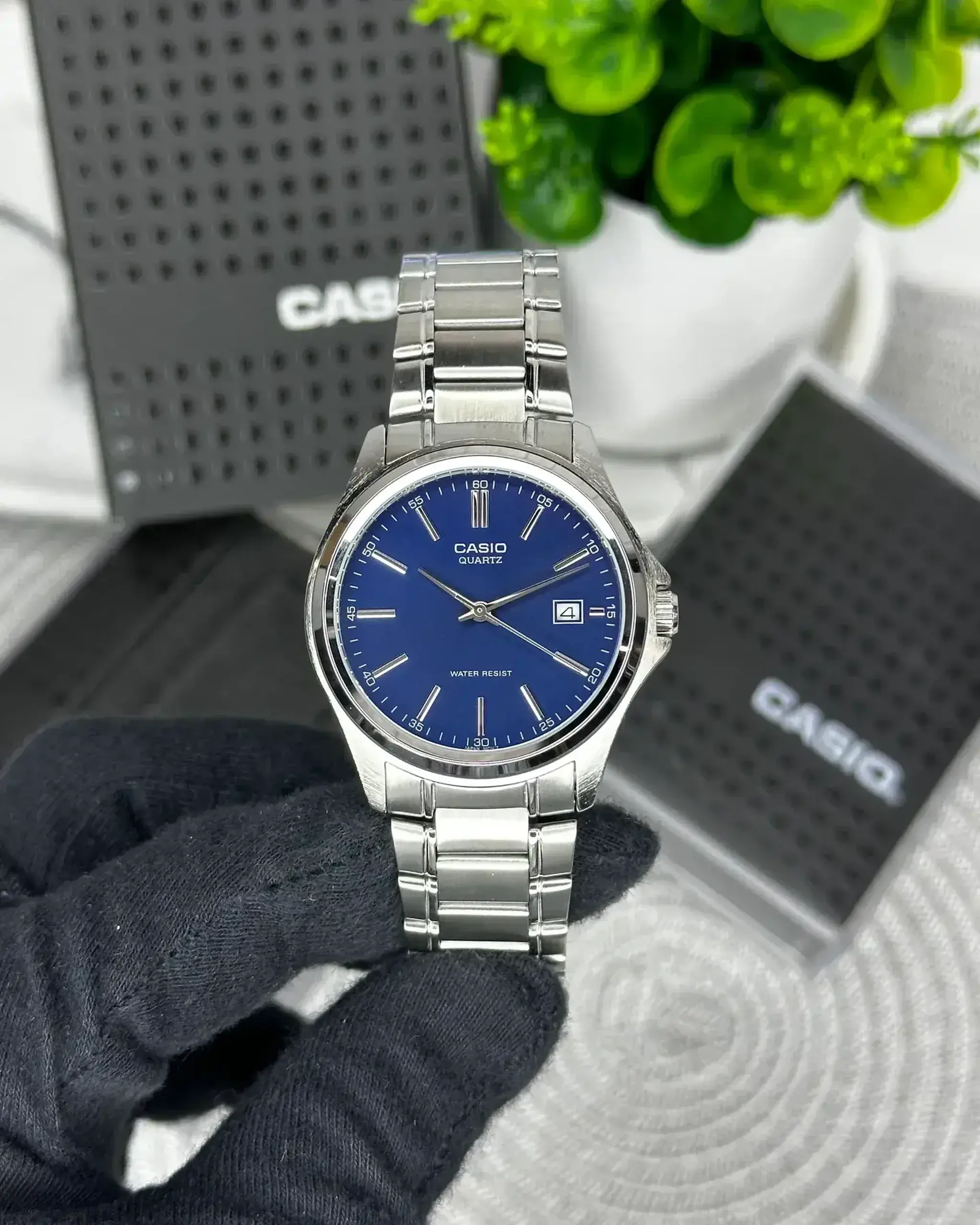 Casio MTP-1215A-7ADF - Albastru 42 × 38.5 × 8.7 mm