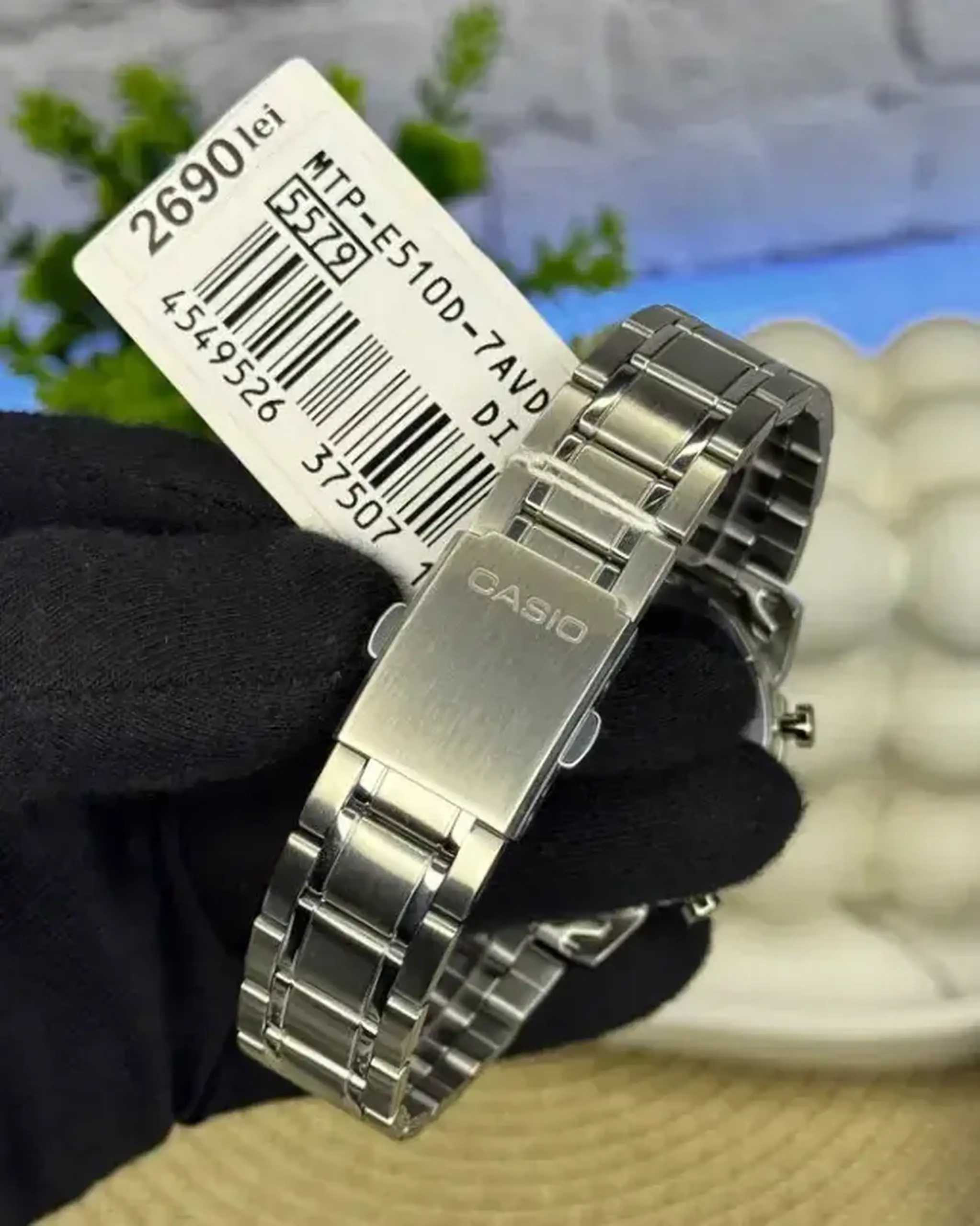 Casio MTP-E725D-3AVDF - Alb / Argintiu deschis Data, Cronometru