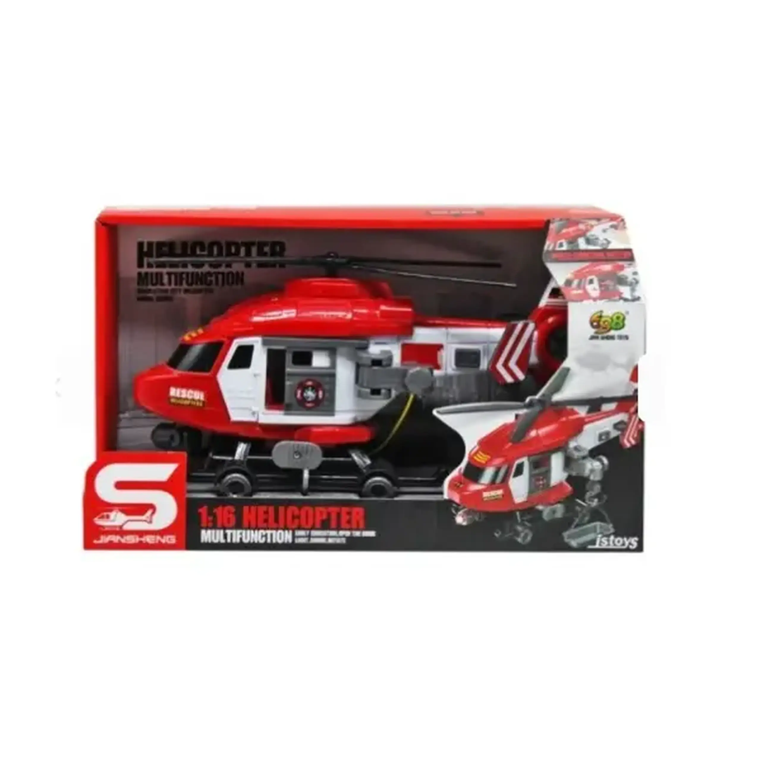 Elicopter rosu, cu inertie, sunete si lumini, 1:16