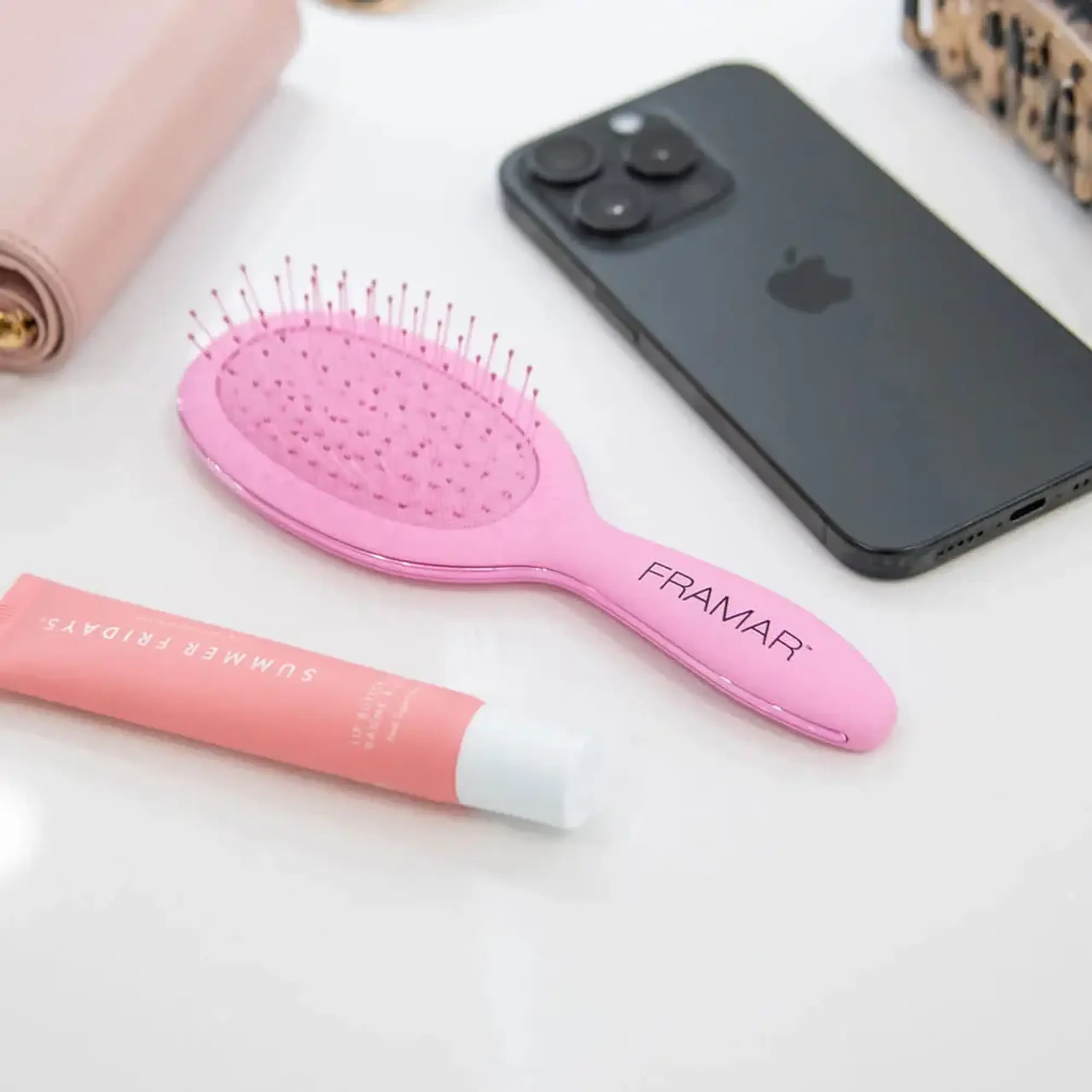 Perie de păr Framar Detangle Brush Mini Pink
