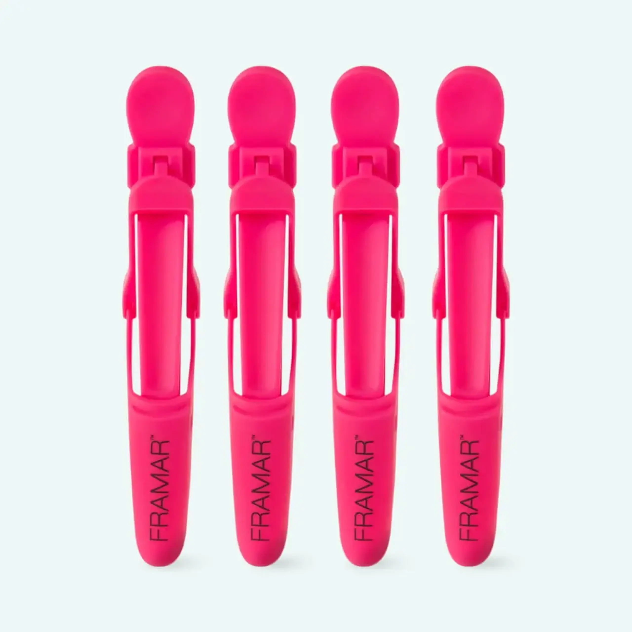 Clipsuri profesionale pentru fixarea părului Framar Gator Grip Clips Pink 4pcs