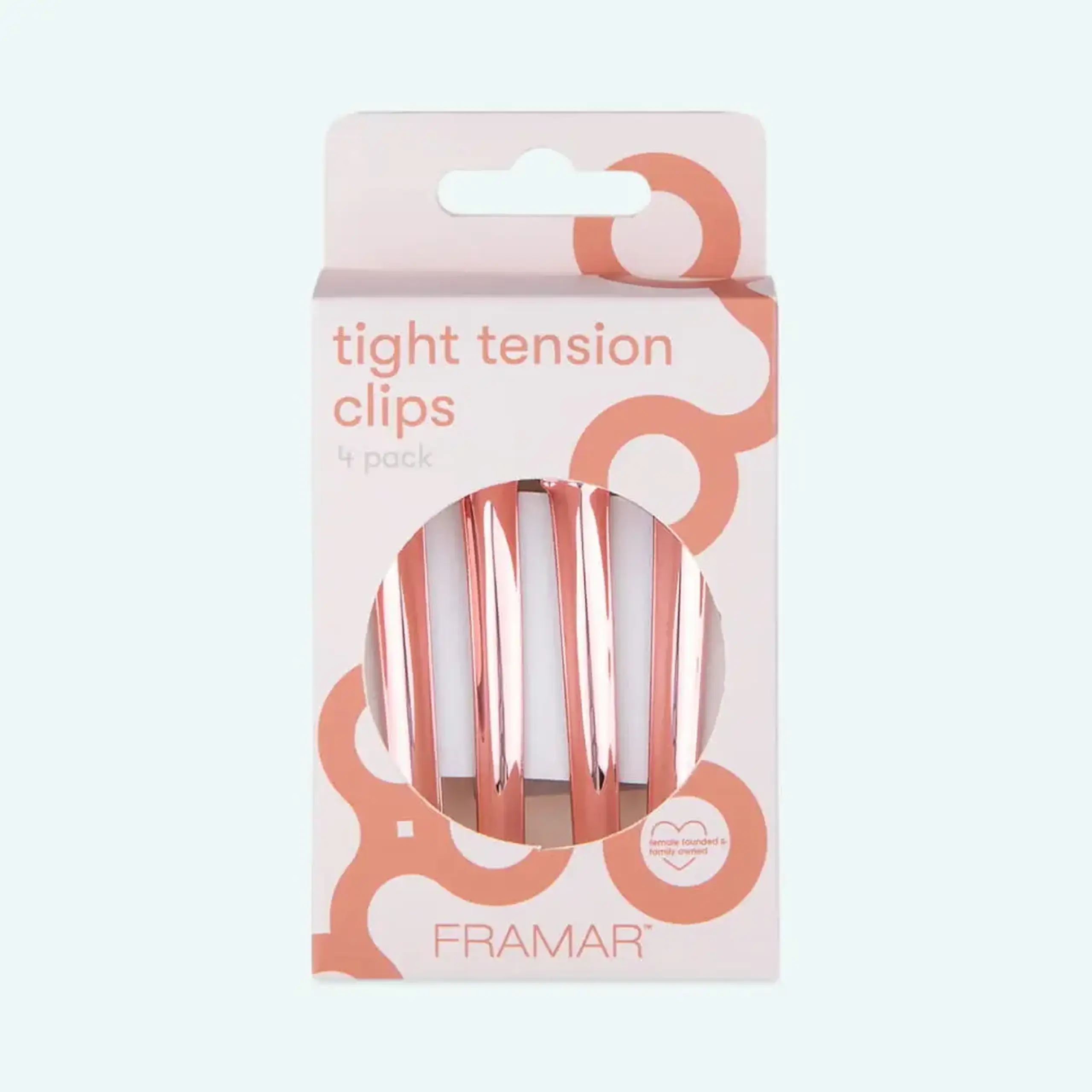 Сlipsuri profesionale pentrufixarea părului Framar Tight Tension Clips – Rose Gold 4pcs
