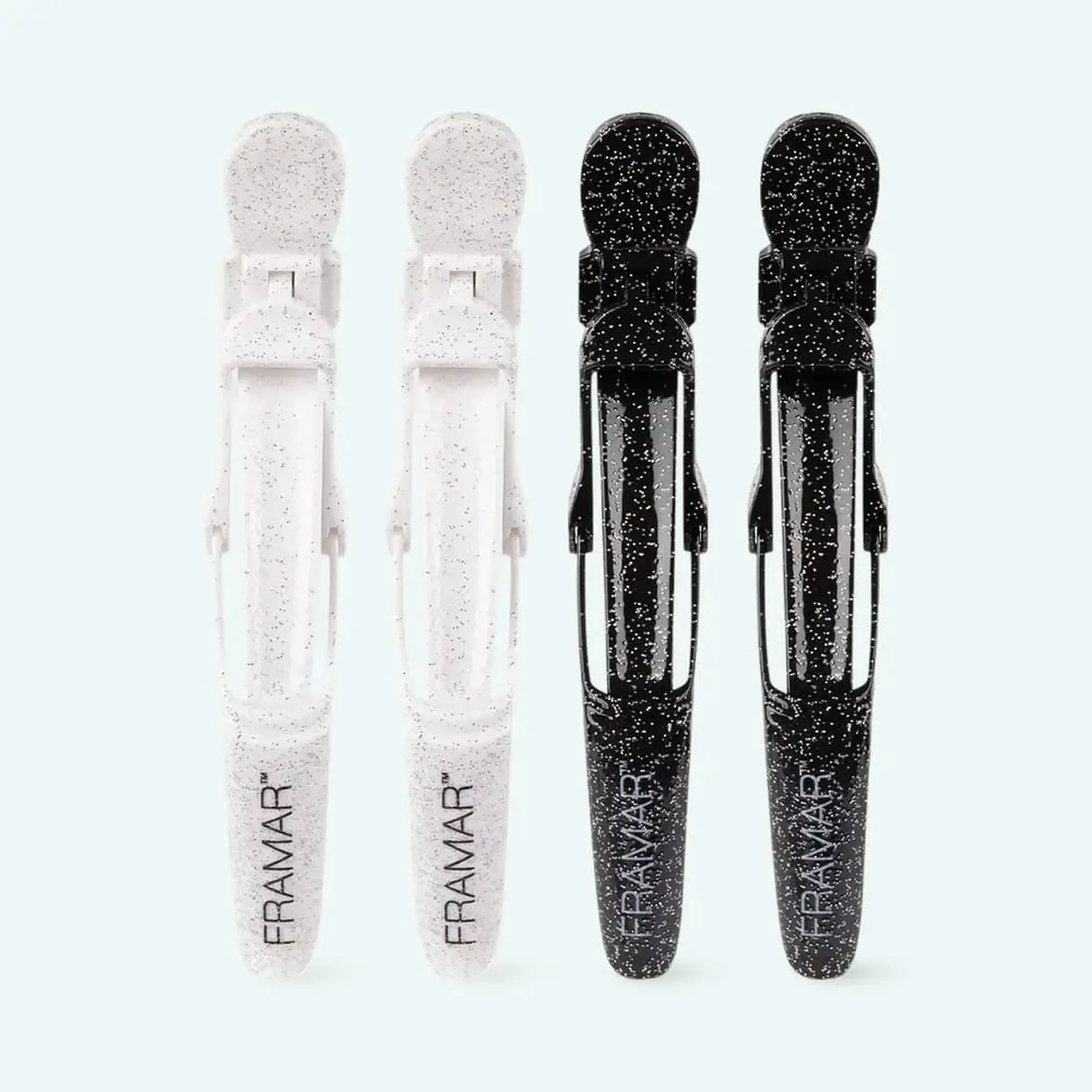 Clipsuri profesionale pentru fixarea părului Framar Gator Grip Clips Glitter 4pcs