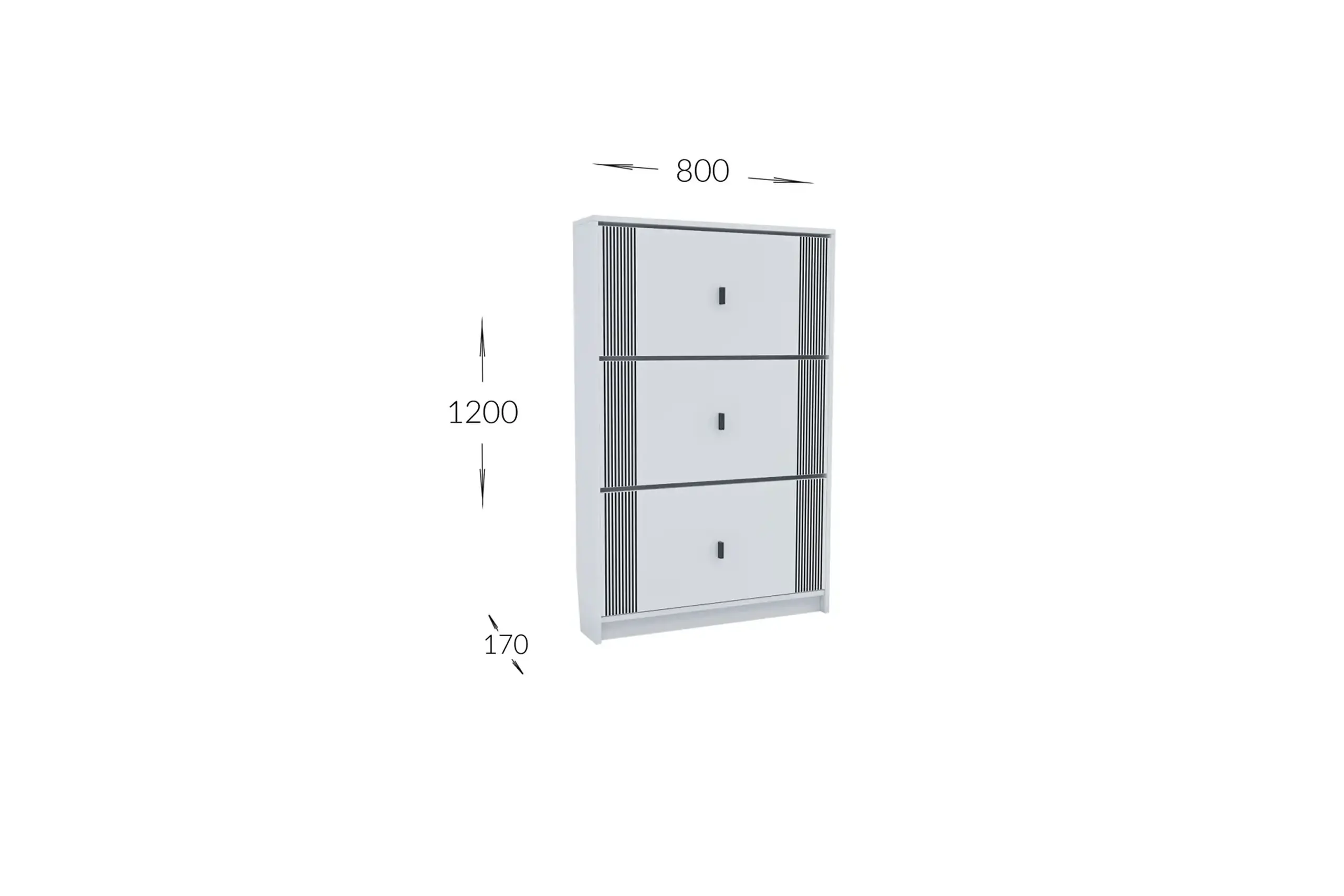 Comoda pentru pantofi 4home Lite, 80x120x17 cm, Nimfea Alba, cu frezare