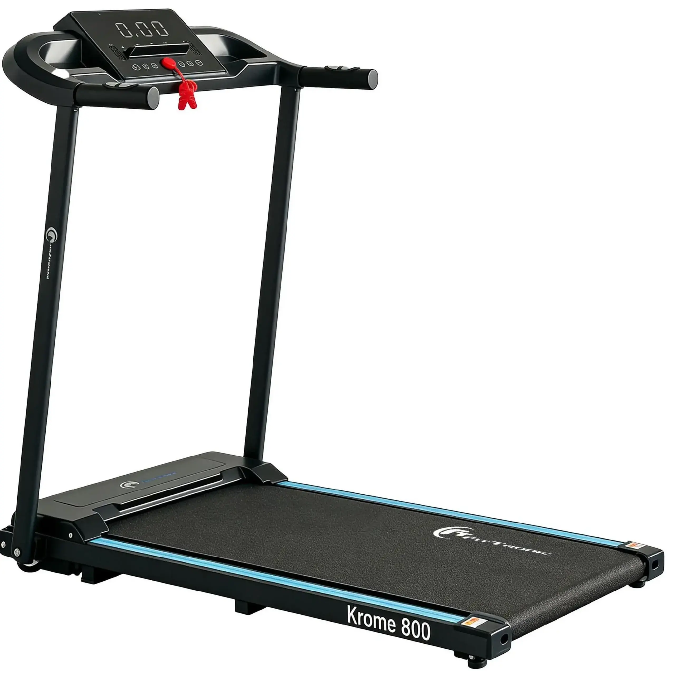 Banda de alergare FitTronic Krome 800, motor 2 CP, viteza maxima 10 km/h, greutate suportata 100 kg, 12 programe de antrenament