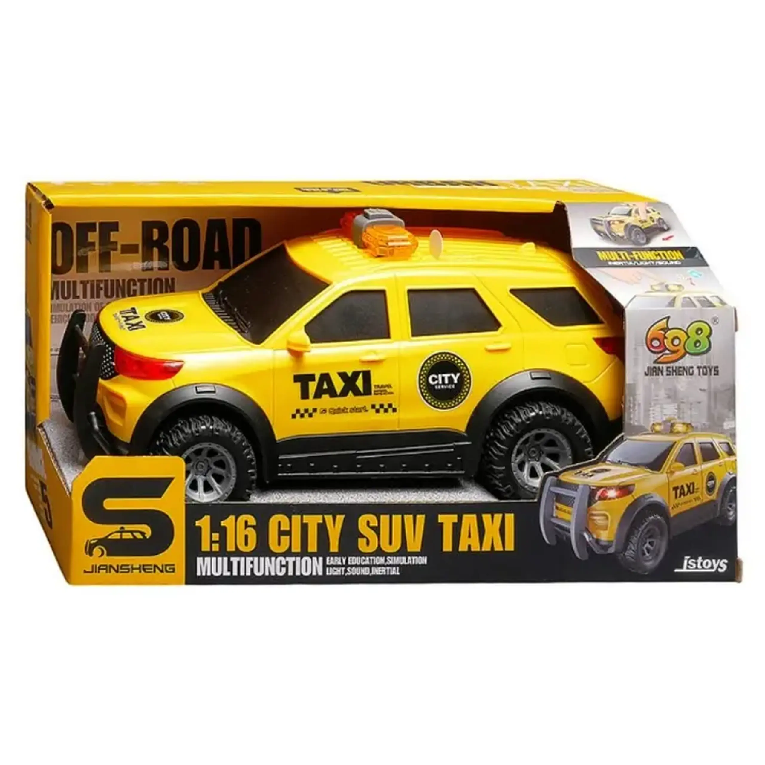 Masina SUV taxi de jucarie cu frictiune,lumini si sunete