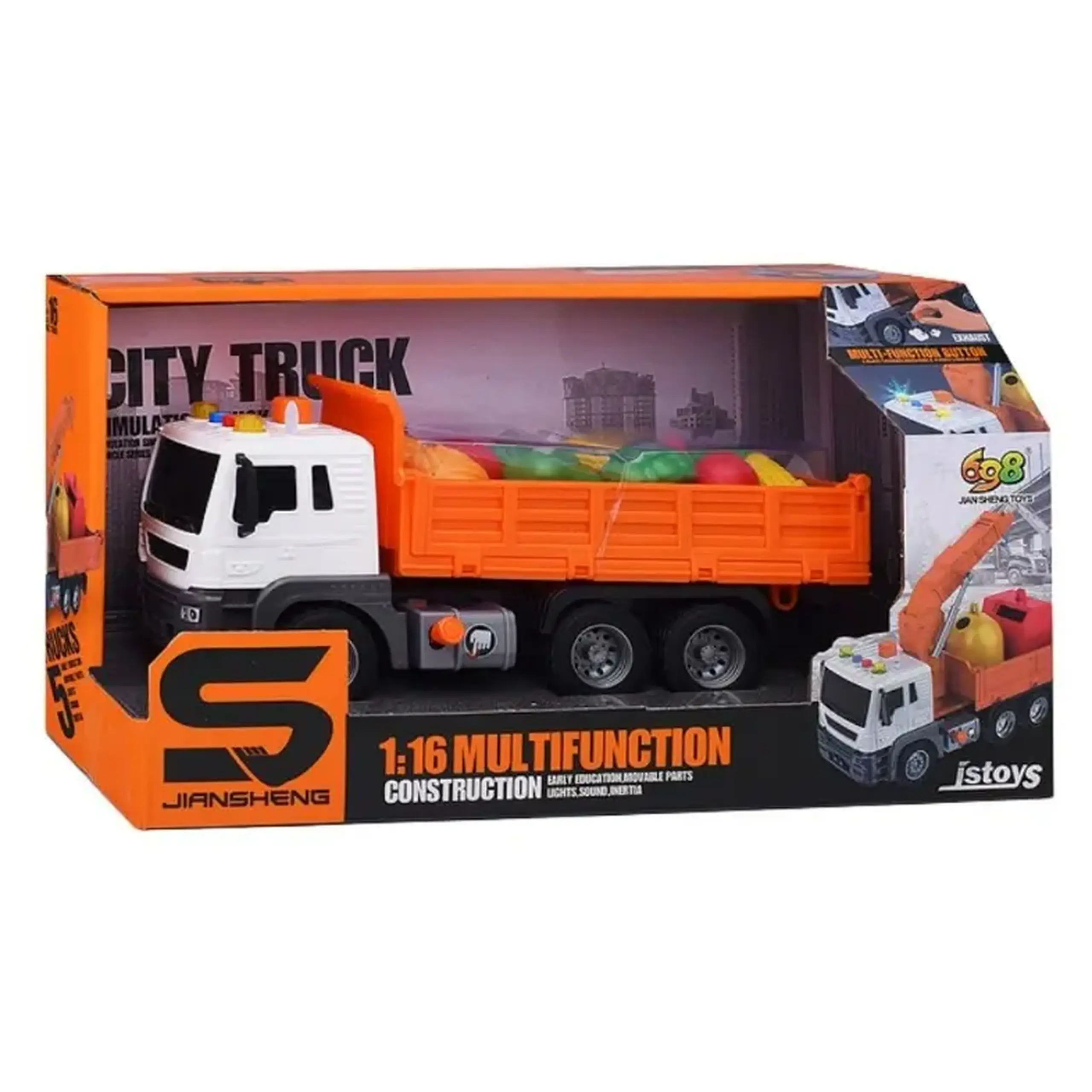 Camion cu remorca pentru transport legume 1:16, cu frictiune, lumini si su81505
