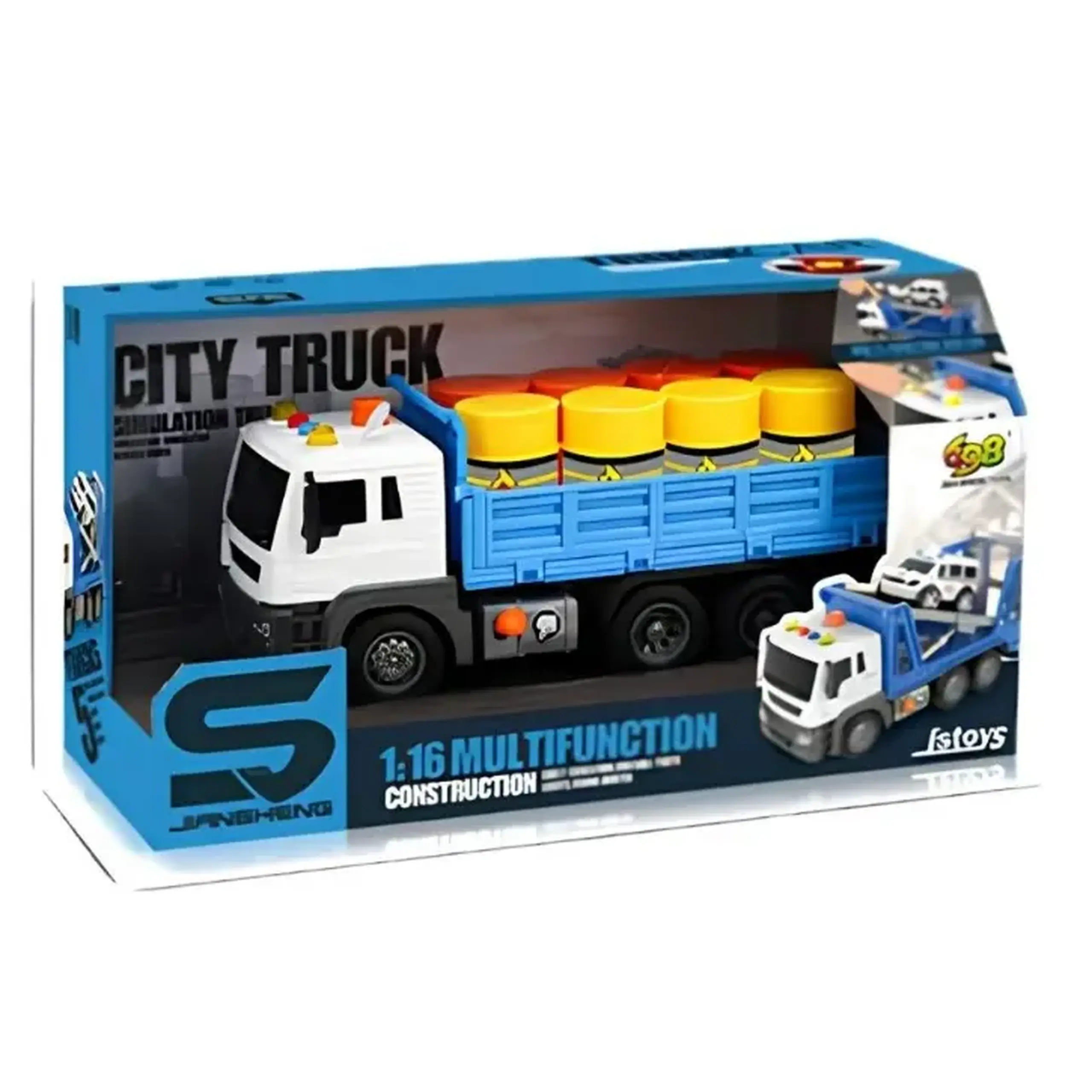 Camion de jucarie pentru transport cisterne de petrol, 1:16, cu frictiune