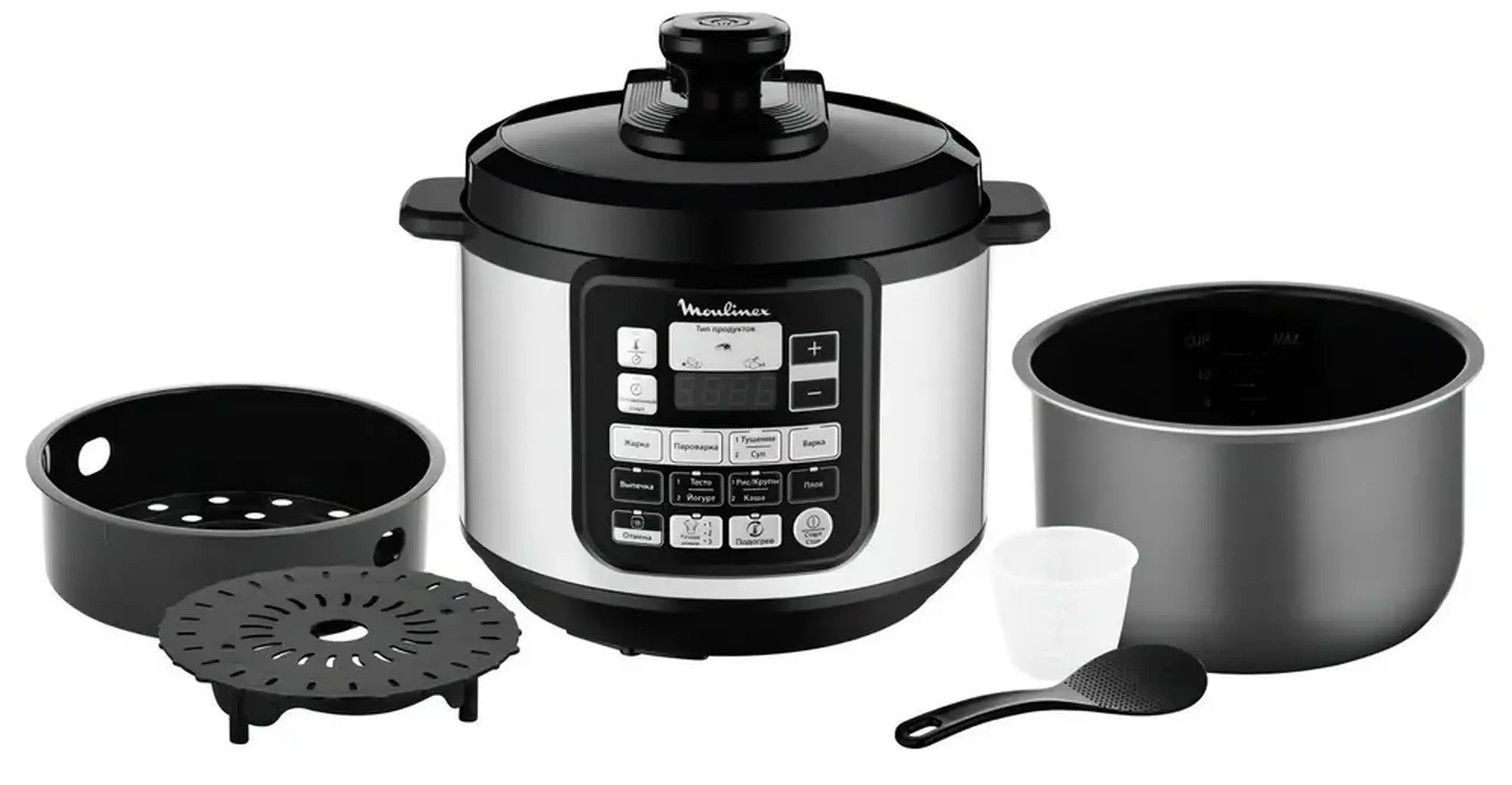 Aparat de gătit multifuncțional Moulinex CE620D34, Negru / Oțel Inoxidabil
