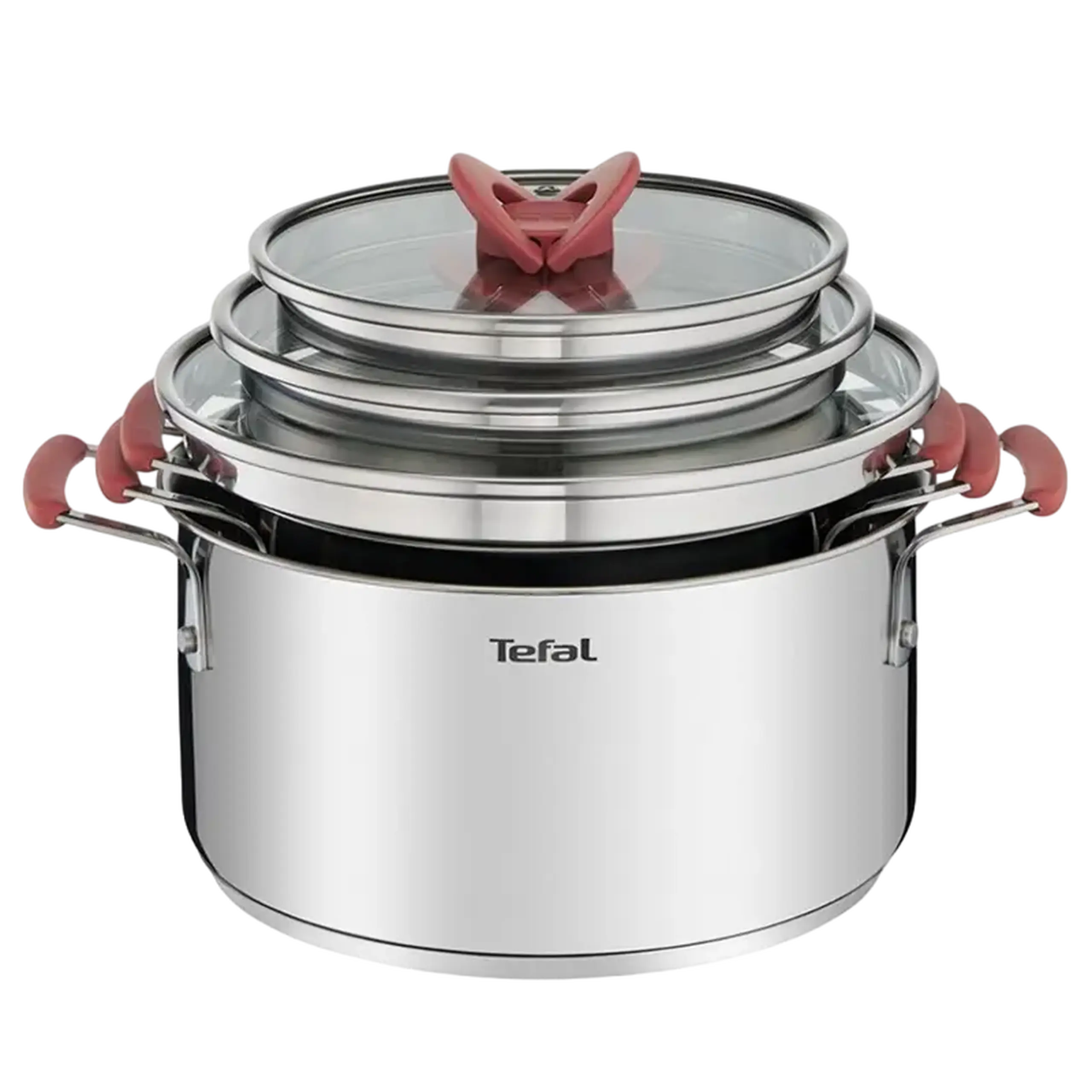 Set de vase Tefal Opti'Space, 5,2L, Oțel inoxidabil