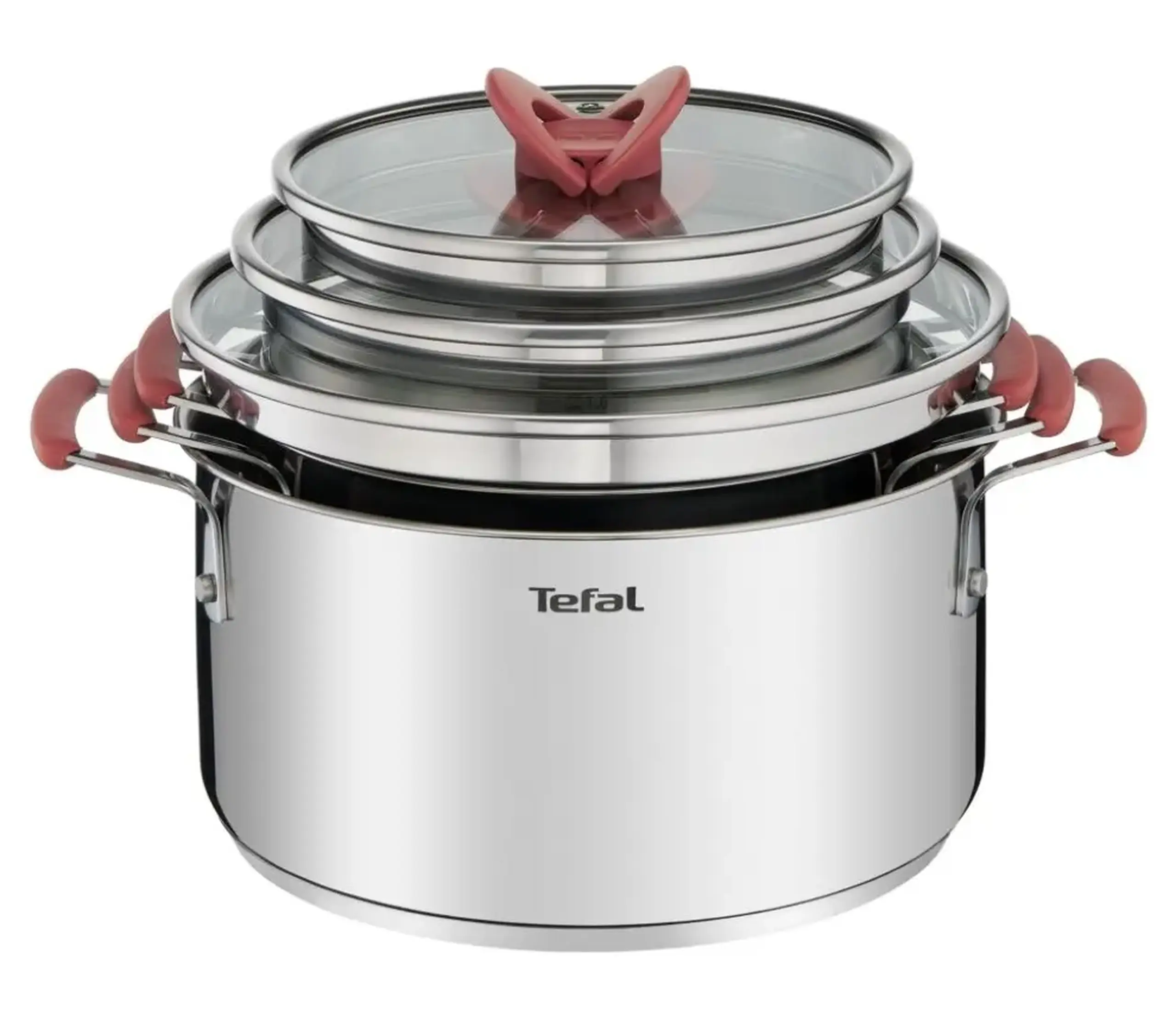 Set de vase Tefal Opti'Space, 5,2L, Oțel inoxidabil