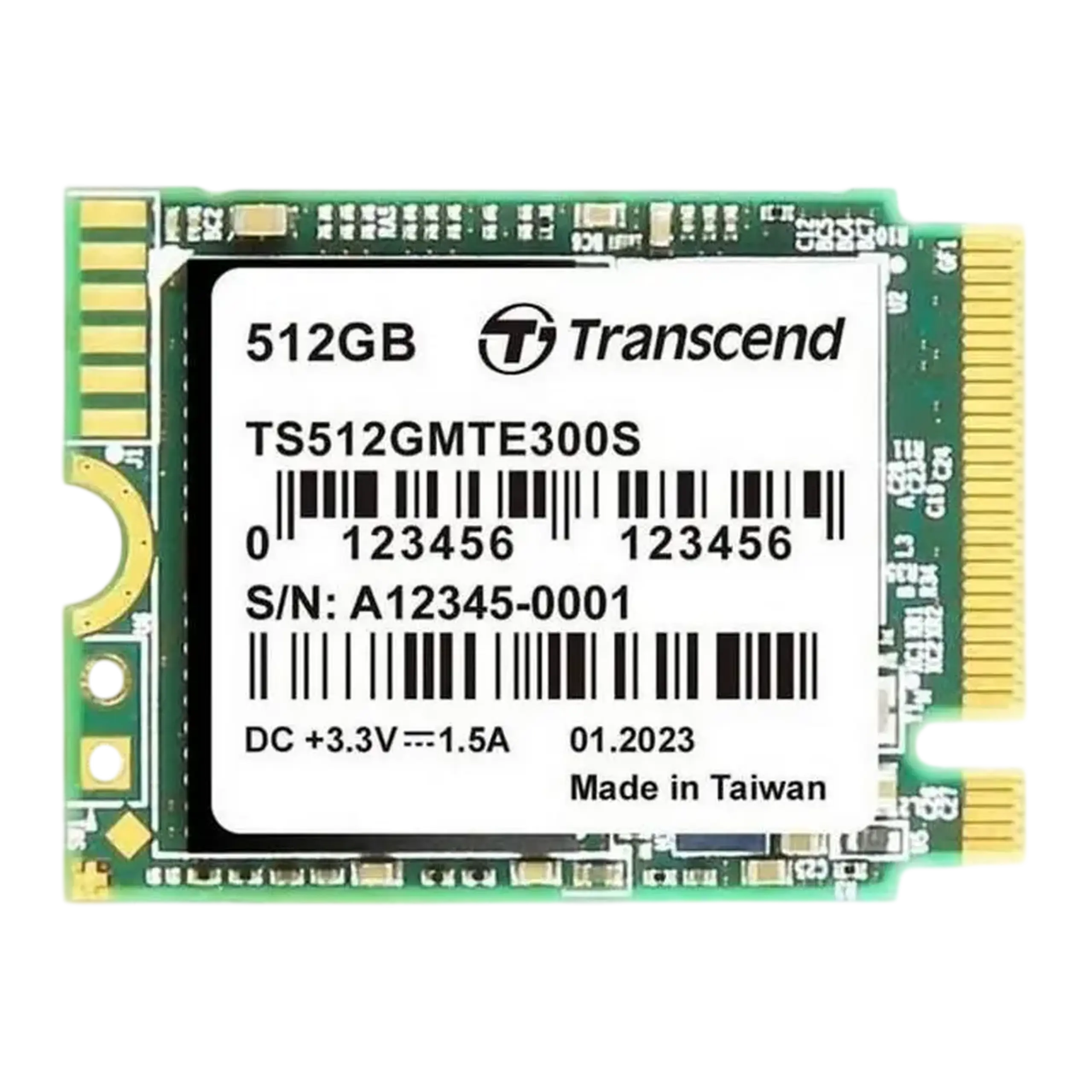 .M.2 NVMe SSD 512GB Transcend 300S [30mm, PCIe 3.0 x4, R/W:2000/1100MB/s, 90/190K IOPS, 200TBW]