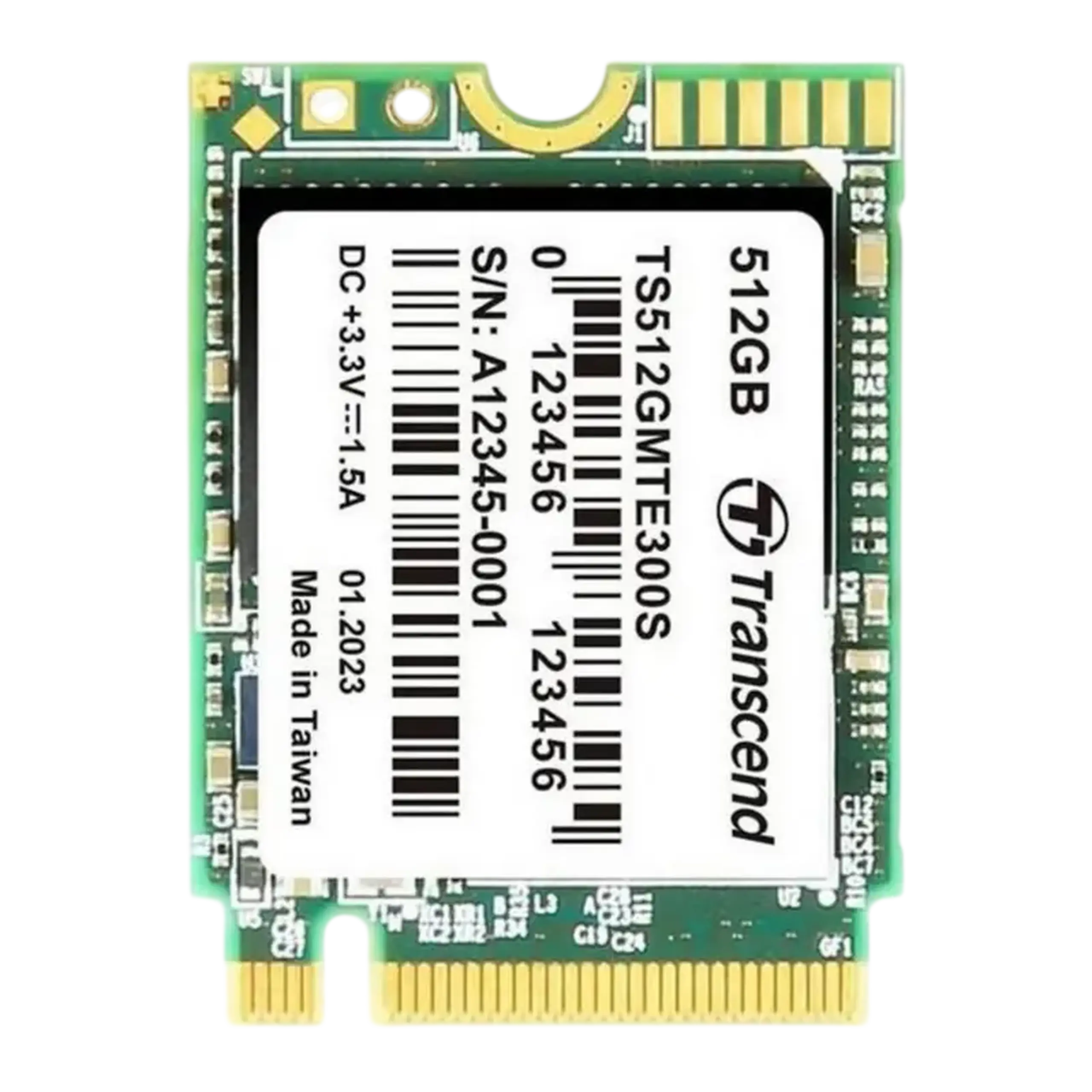.M.2 NVMe SSD 512GB Transcend 300S [30mm, PCIe 3.0 x4, R/W:2000/1100MB/s, 90/190K IOPS, 200TBW]