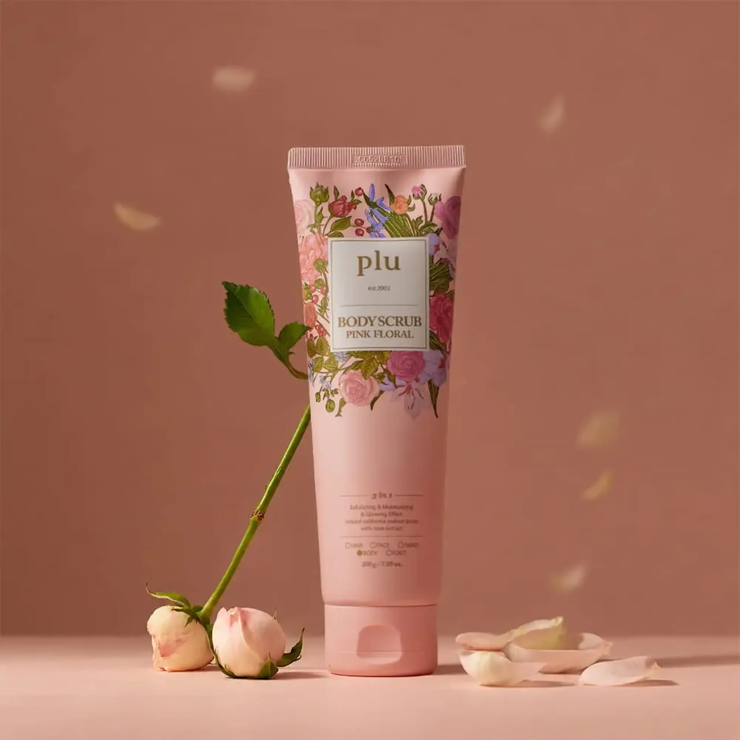 Scrub delicat pentru corp PLU Body Scrub Pink Floral 200 g