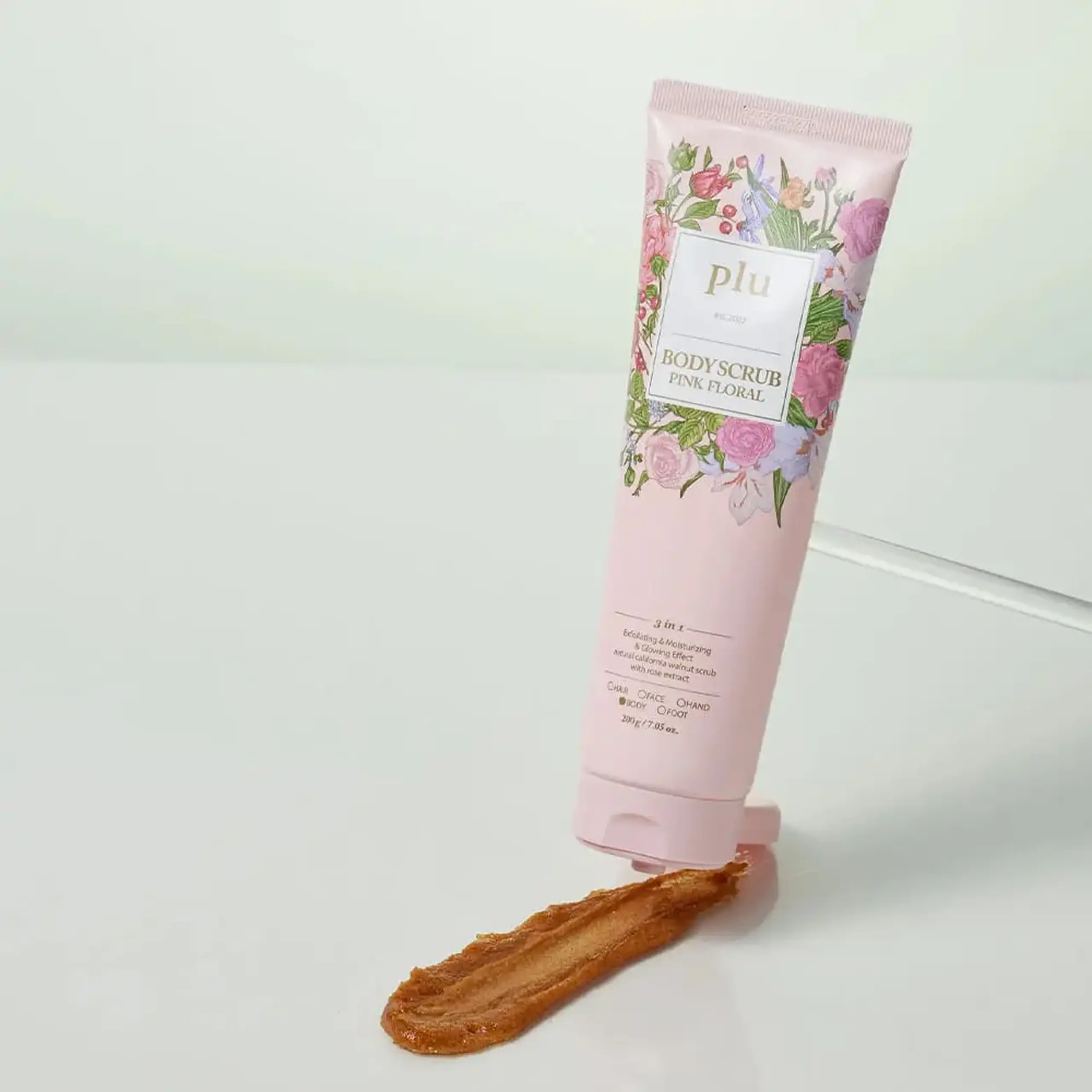 Scrub delicat pentru corp PLU Body Scrub Pink Floral 200 g