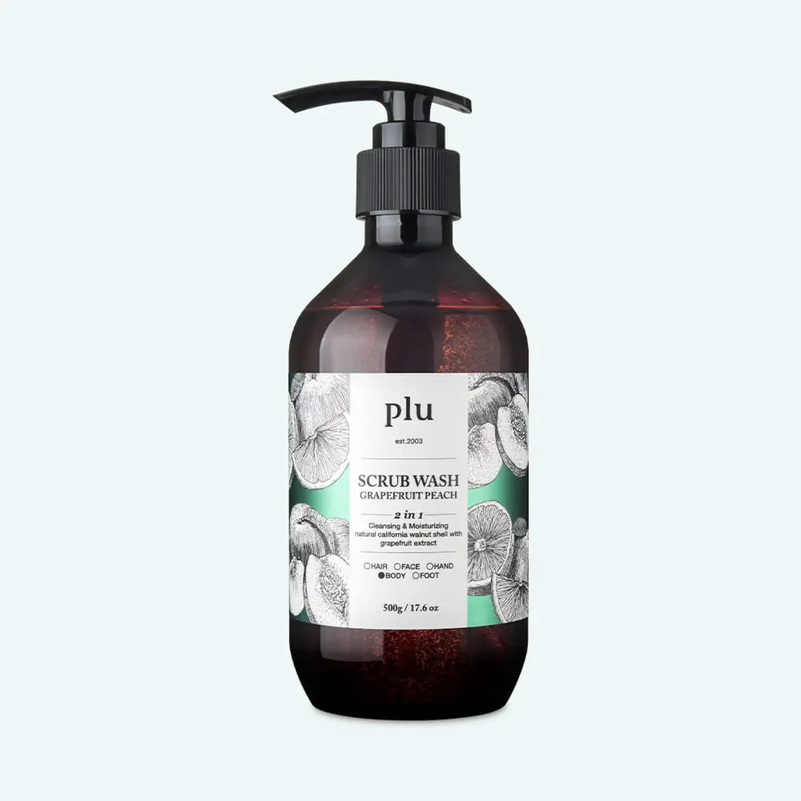 Gel de duș exfoliant pentru corp PLU Scrub Wash Grapefruit Peach 500 g